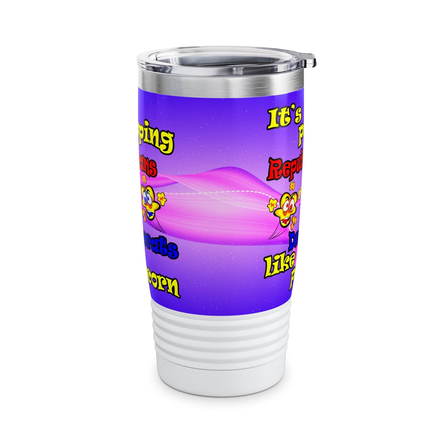 popping like popcorn - Ringneck Tumbler, 20oz (purple-pink wave)