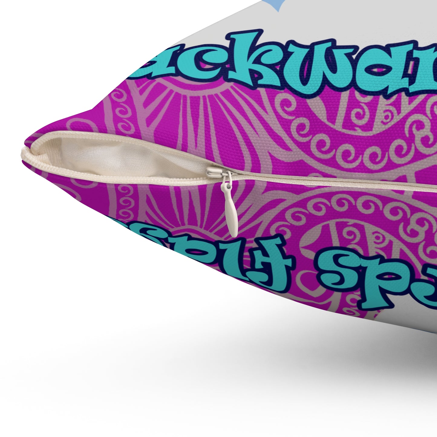 shoot for the stars - Spun Polyester Square Pillow - (pink swirl)