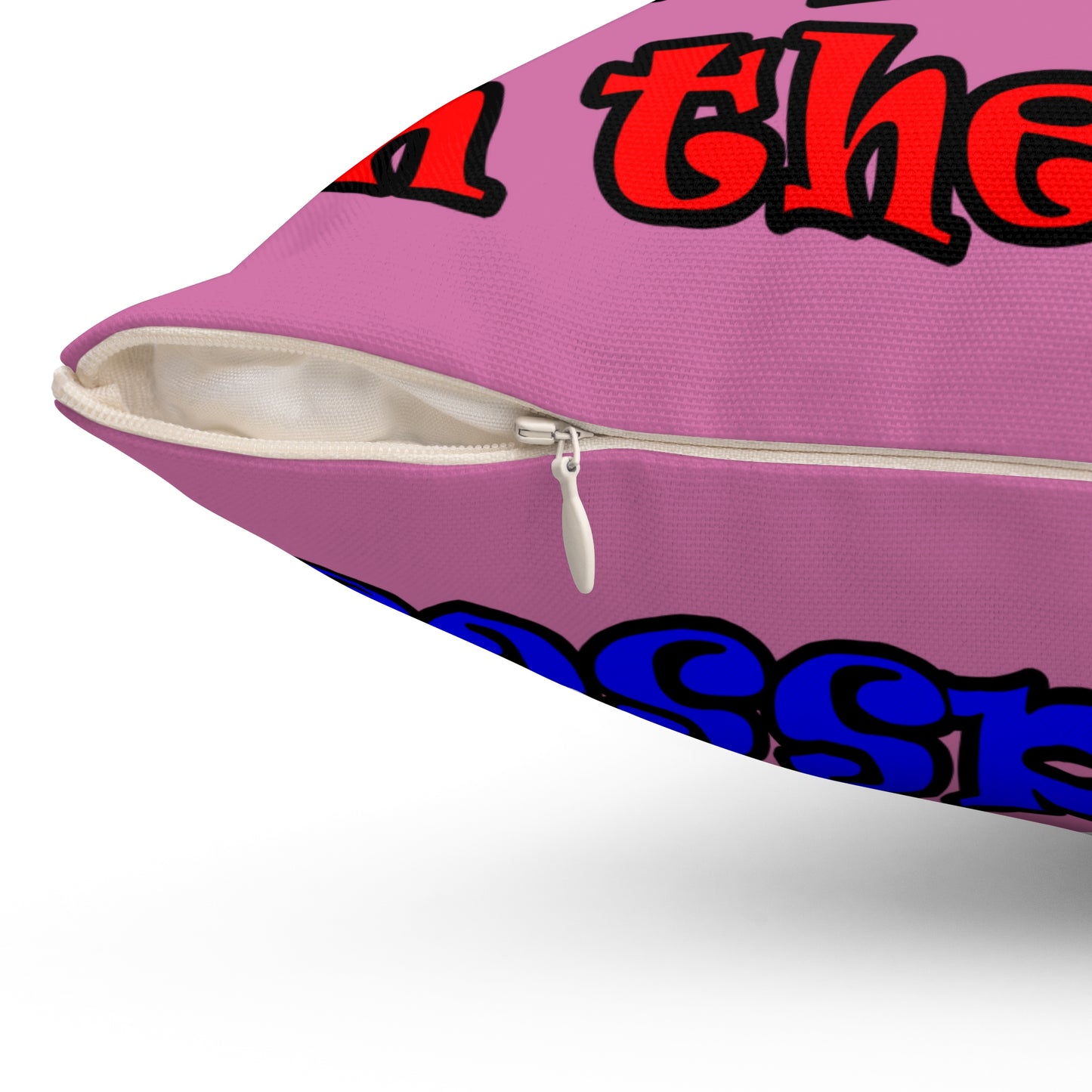 donkeys and elephants - Spun Polyester Square Pillow - (light pink)
