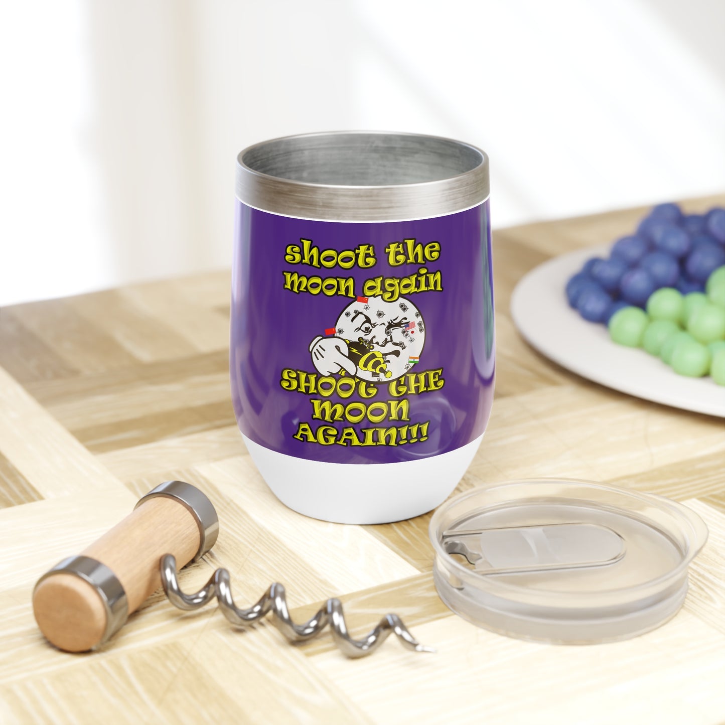 shoot the moon again - Chill Wine Tumbler (purple)