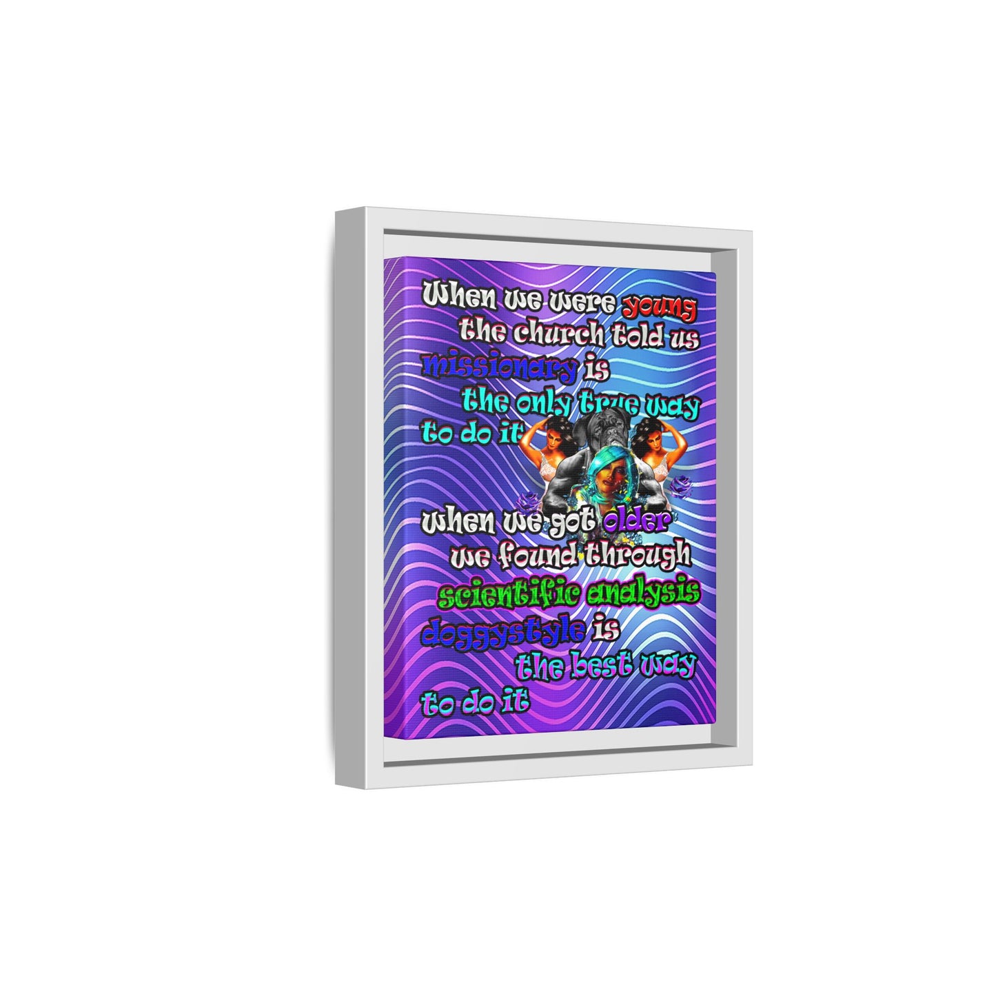 doggystyle - framed canvas art (purple wave)
