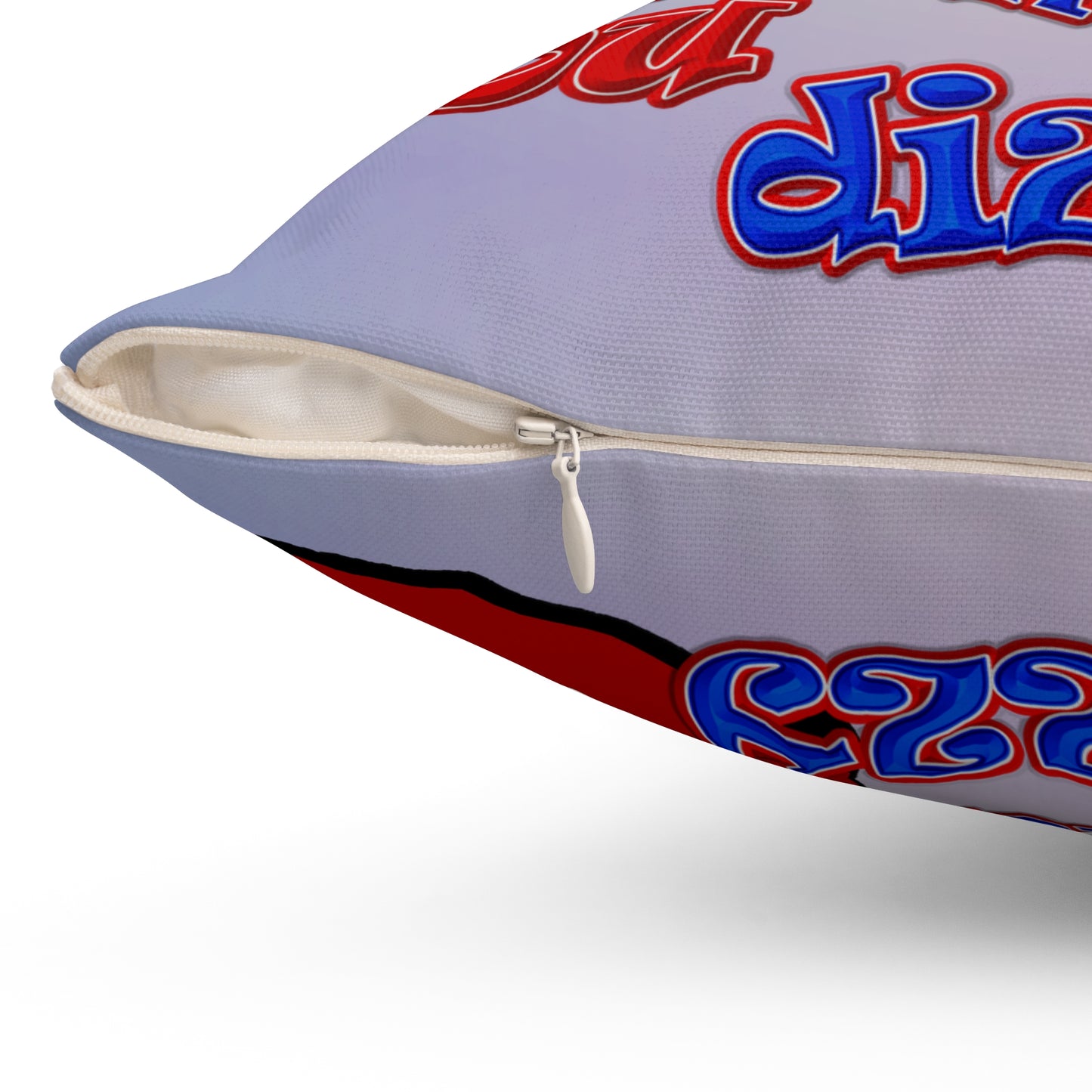 santa's shoes - Spun Polyester Square Pillow - (light blue-pink wave)