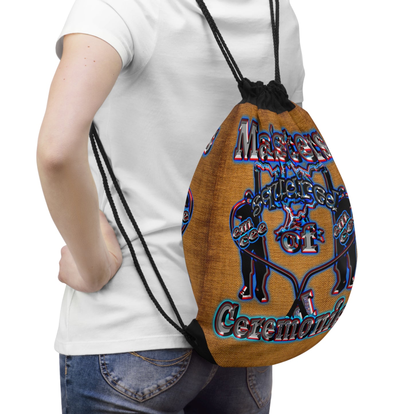 em cee squared - Drawstring Bag (dichromatic brown papyrus)