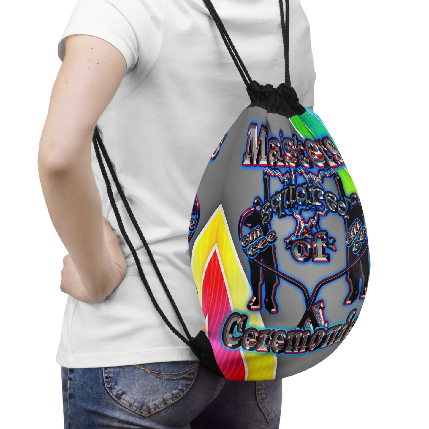 em cee squared - Drawstring Bag (rainbow split)