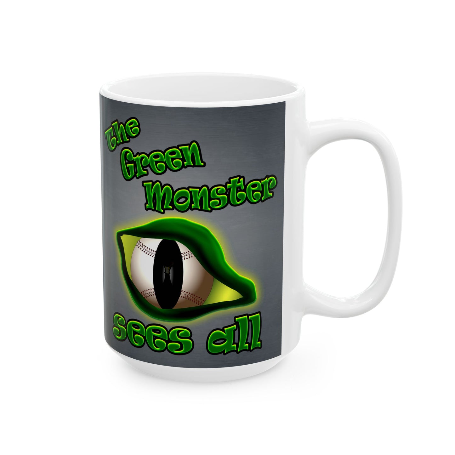 green monster - White Mug (grey-light grey)