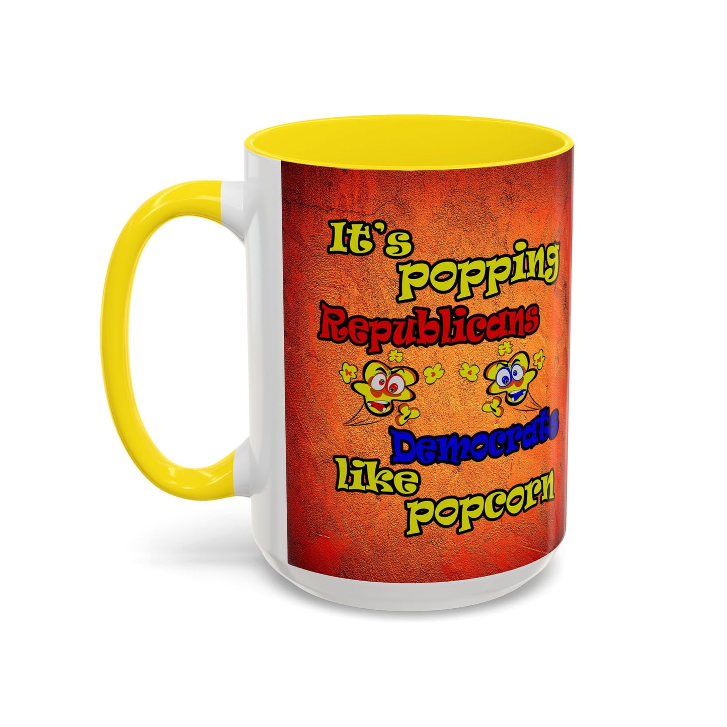 popping like popcorn - Accent Mug (burnt orange)
