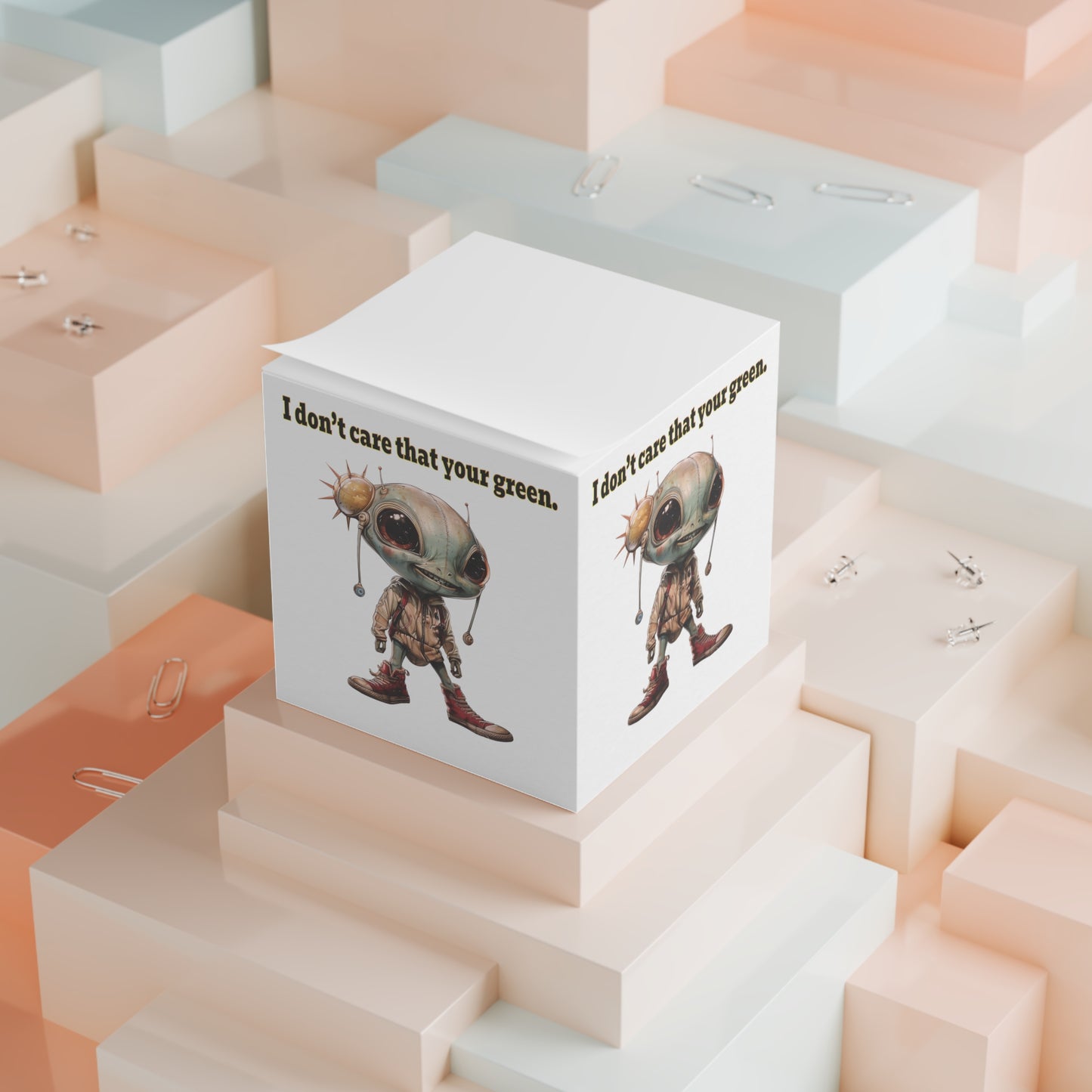 I don't care that your green - note cube (white)