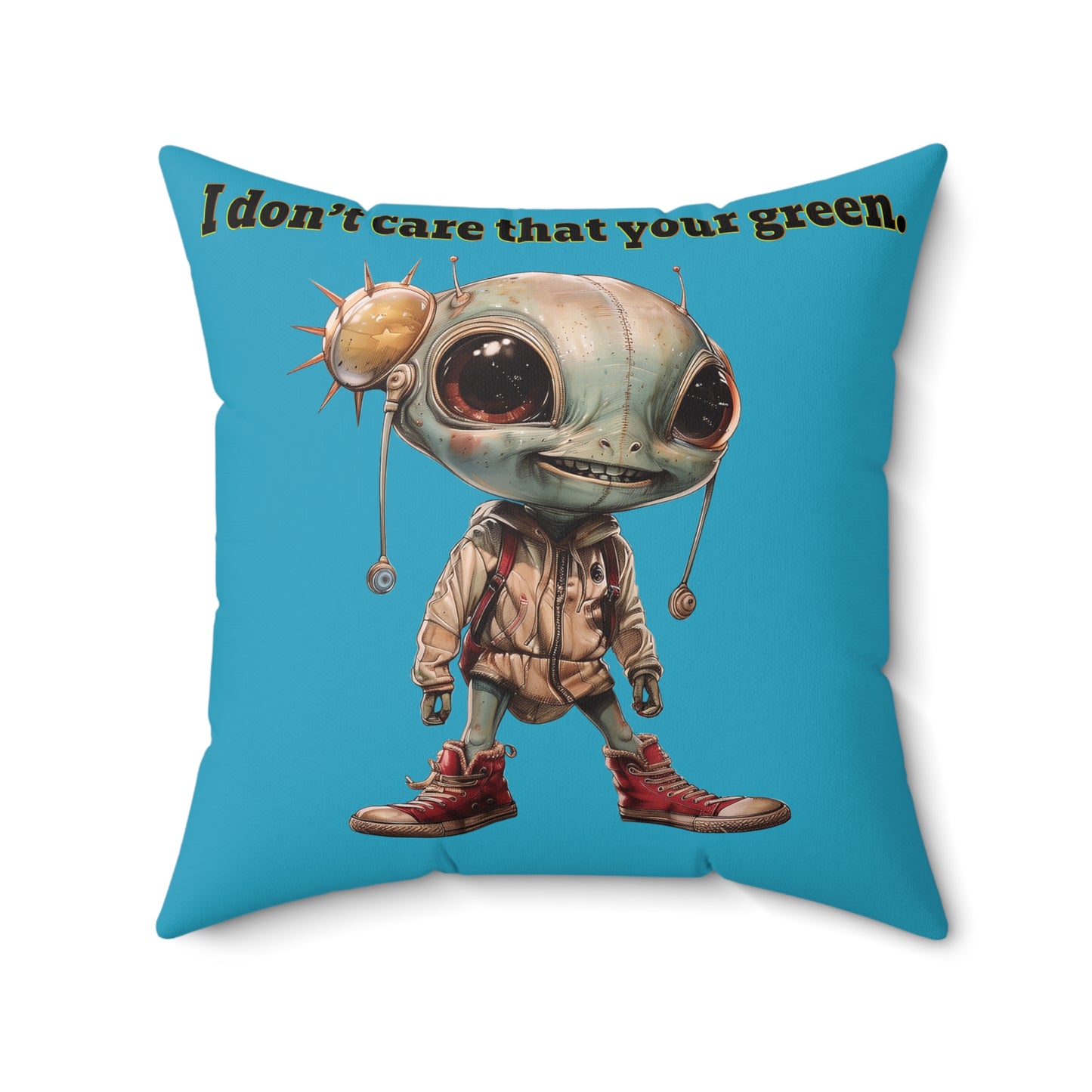 I don't care that your grey - Faux Suede Square Pillow - (turquoise)