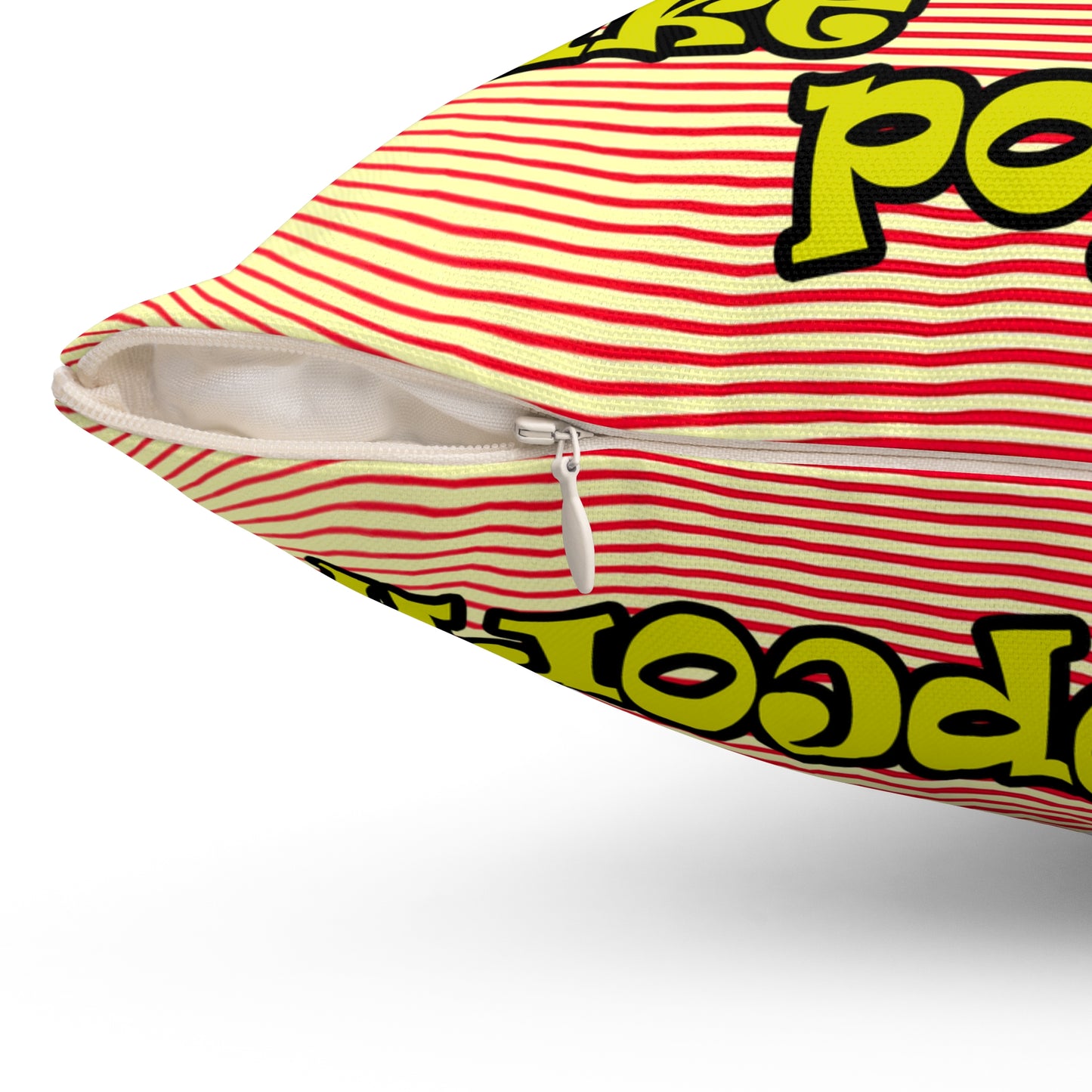 popping like popcorn - Spun Polyester Square Pillow - (yellow-orange wave)