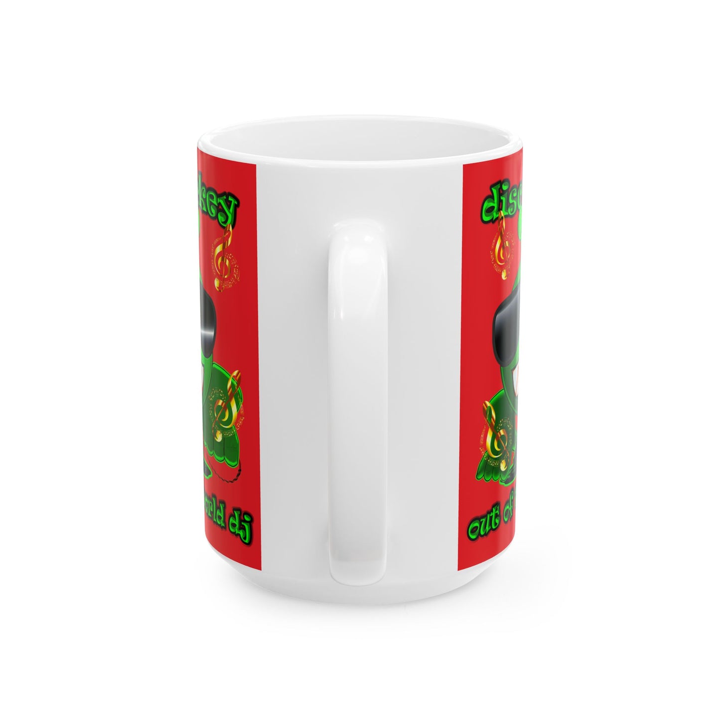 disc jockey - White Mug (red)