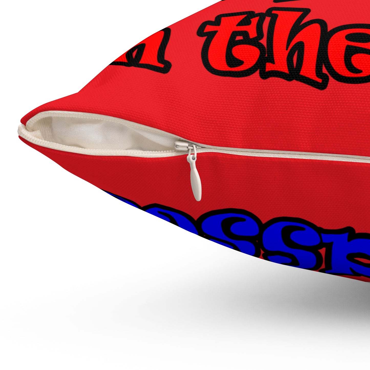 donkeys and elephants - Spun Polyester Square Pillow - (red)