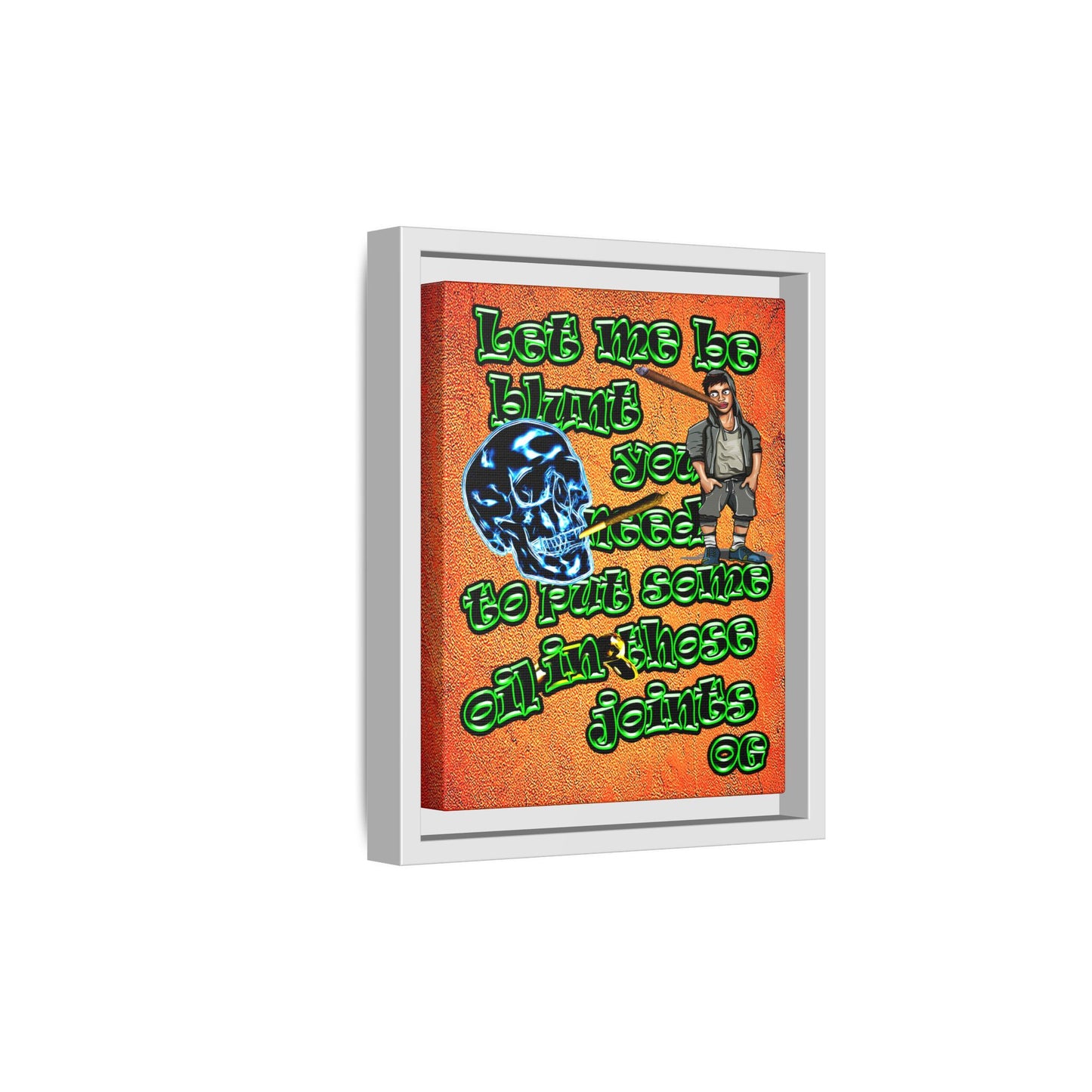 og - framed canvas art (burnt orange)