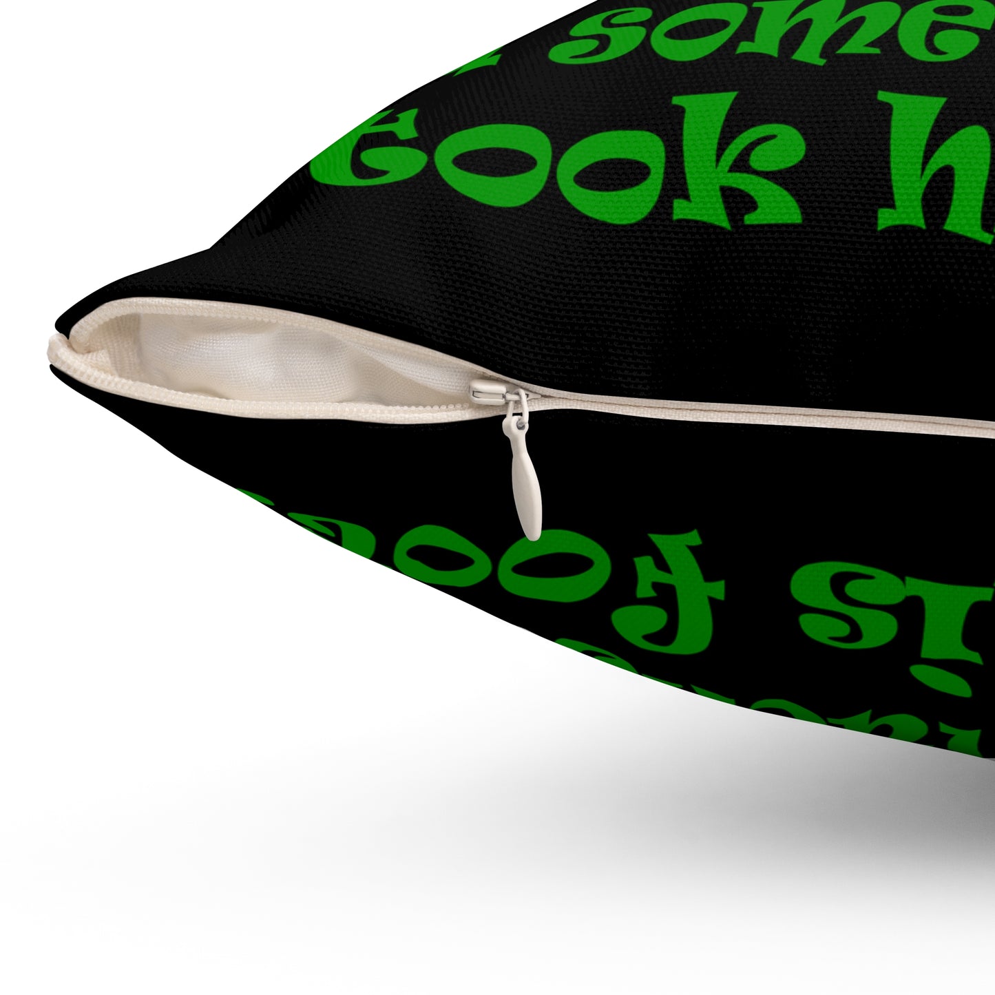 turtle race - Spun Polyester Square Pillow - (black)