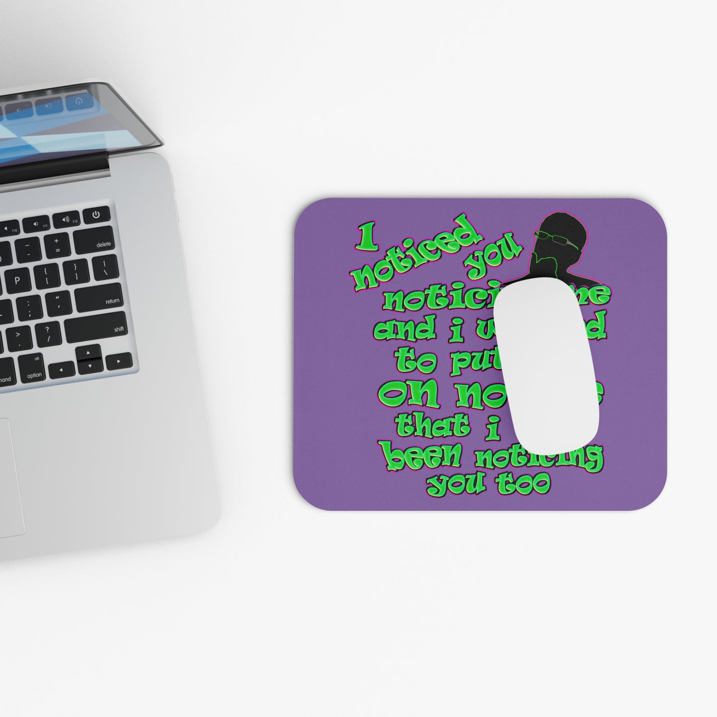 noticed you noticing - Mouse Pad (Rectangle) (light purple)
