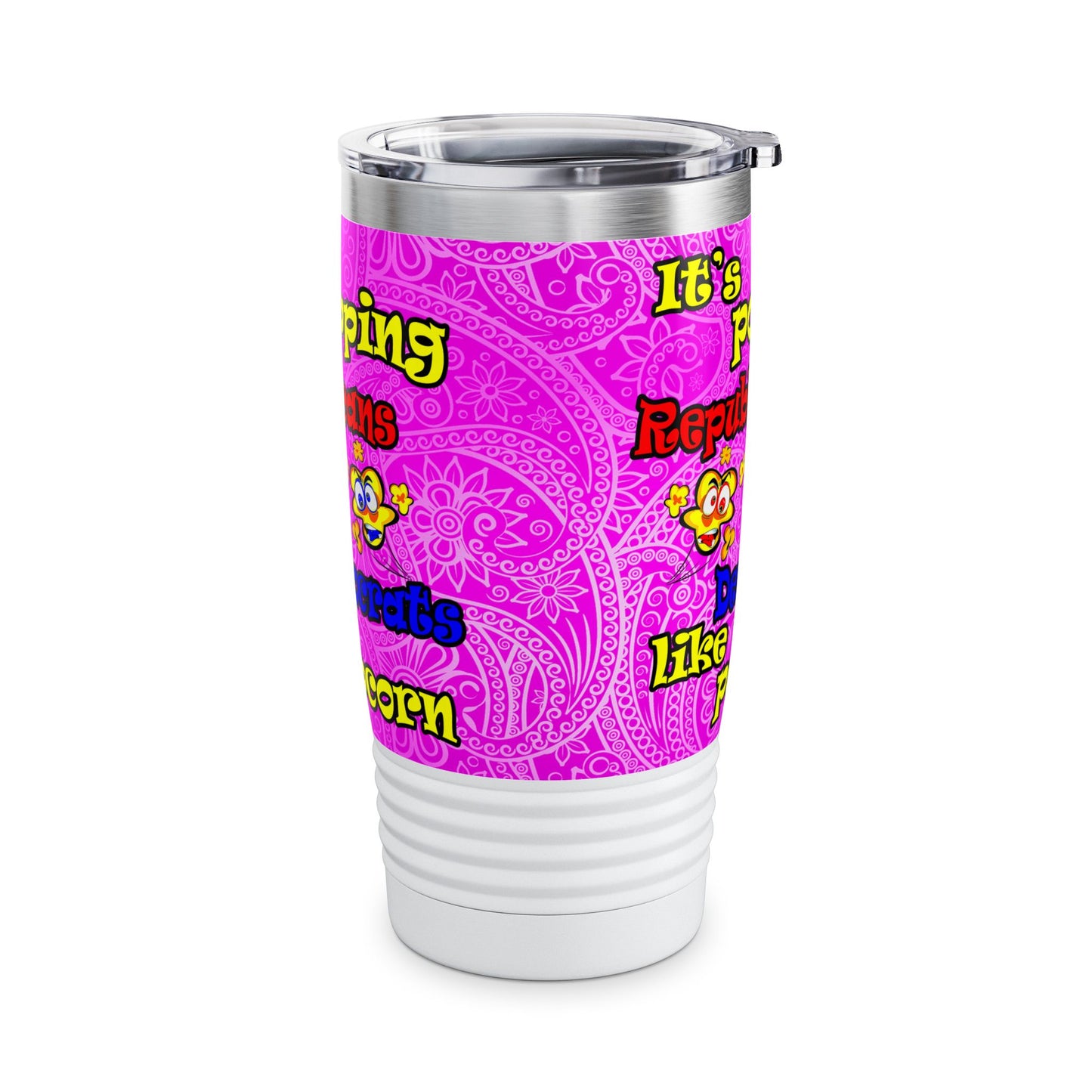 popping like popcorn - Ringneck Tumbler, 20oz (pink swirl)