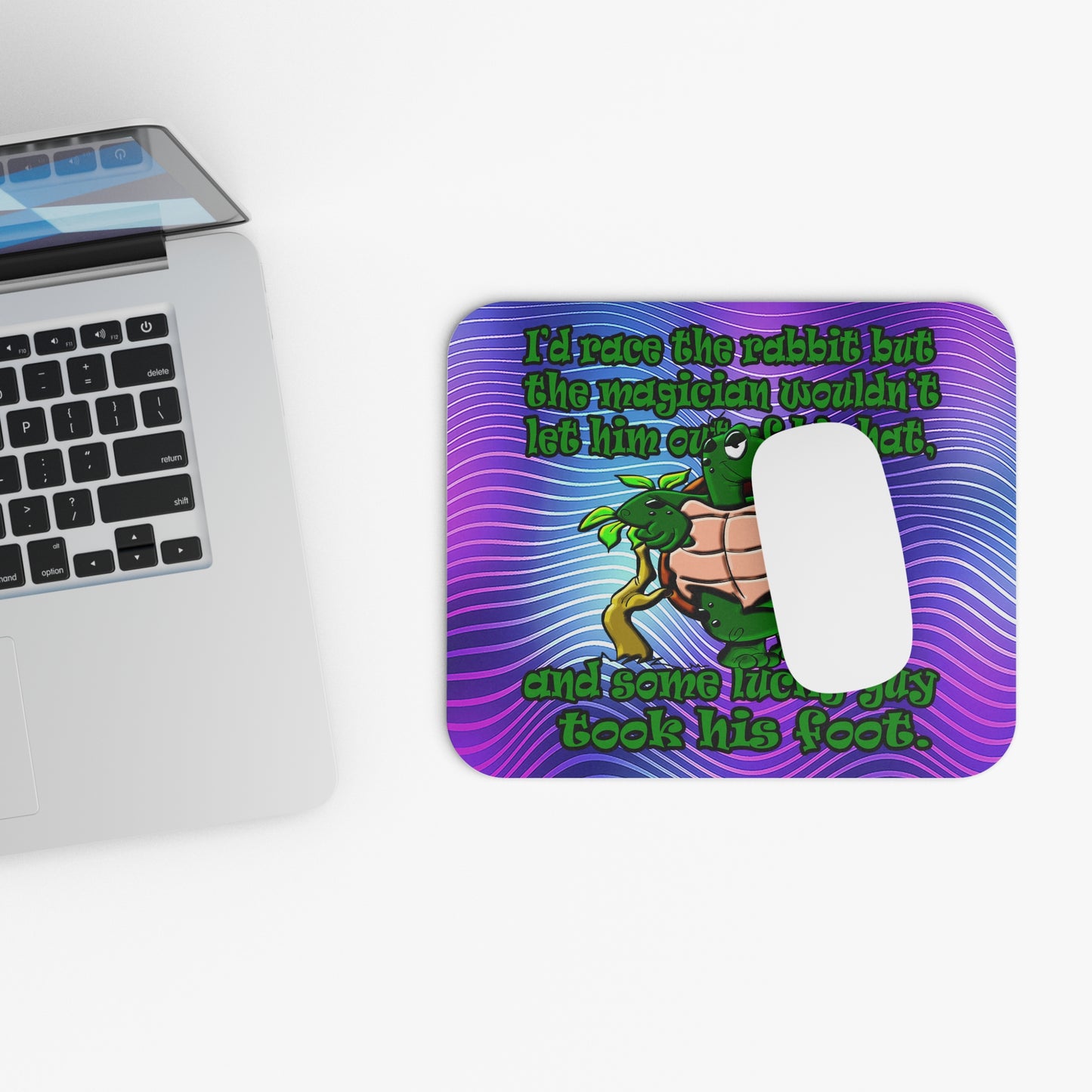 turtle race - Mouse Pad (Rectangle) (purple wave)
