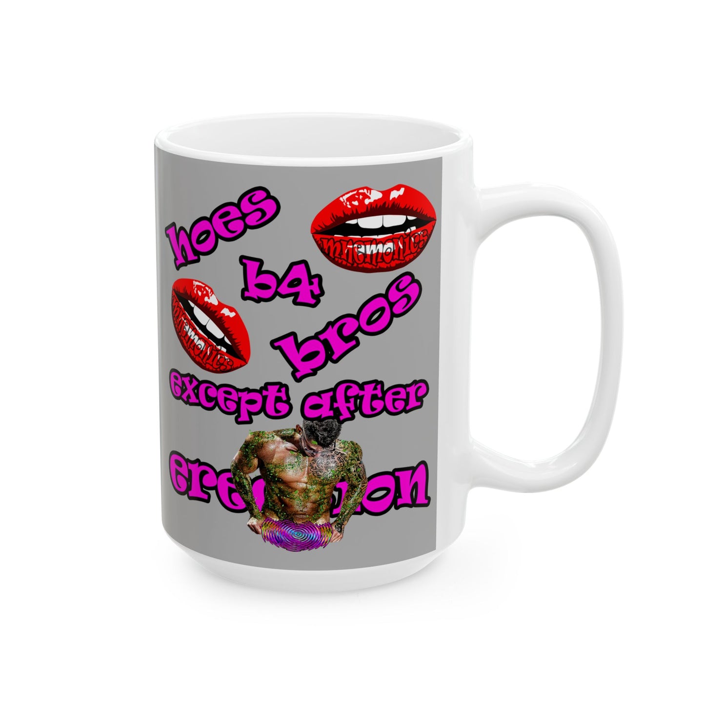 hoes b4 bros - White Mug (light grey)