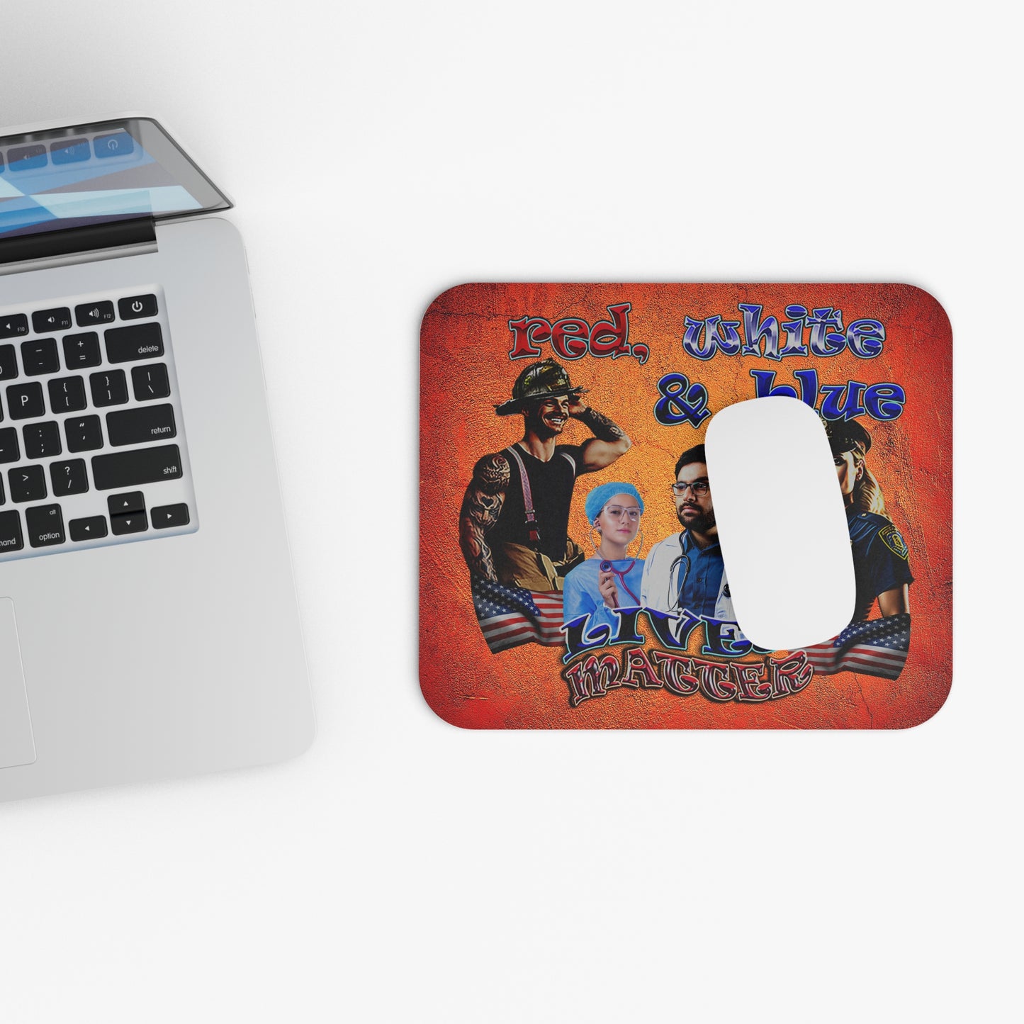 rw&b lives matter - Mouse Pad (Rectangle) (burnt orange)
