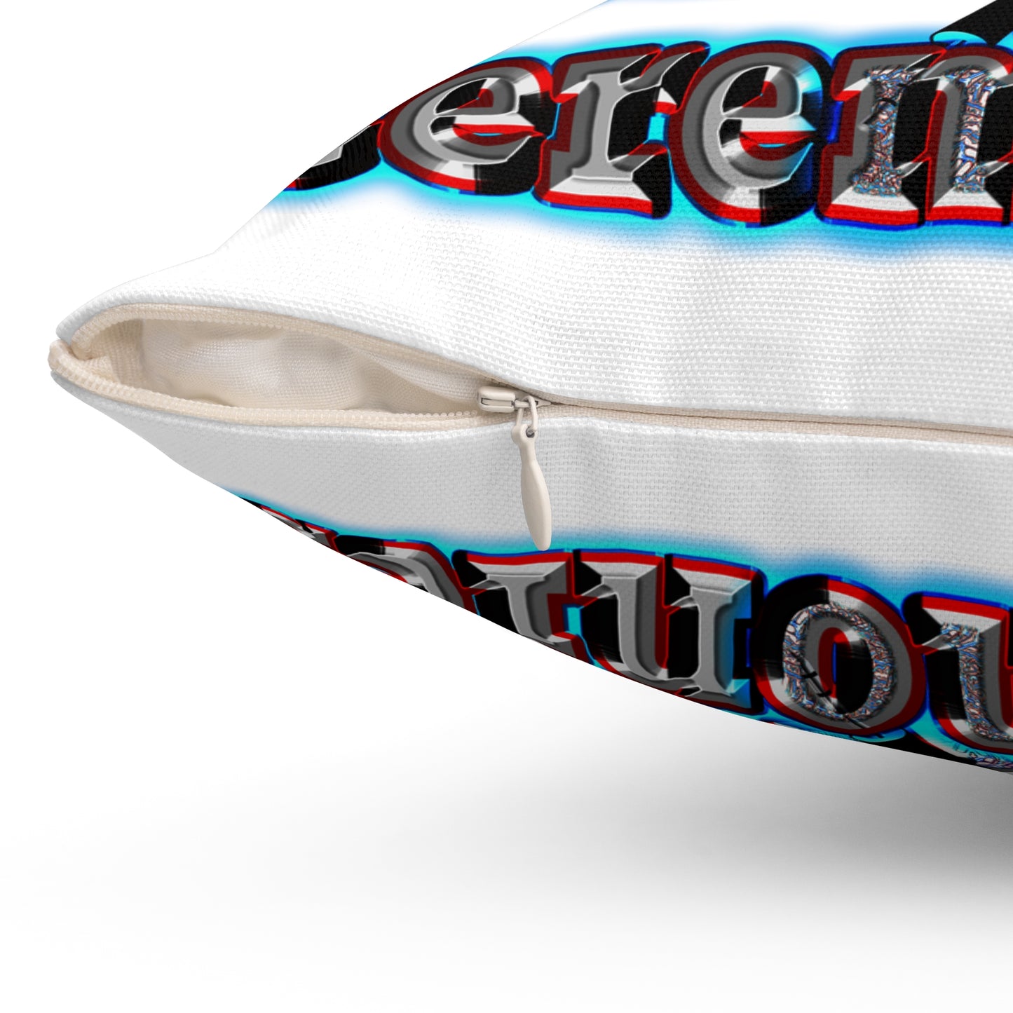 em cee squared - Spun Polyester Square Pillow - (white)