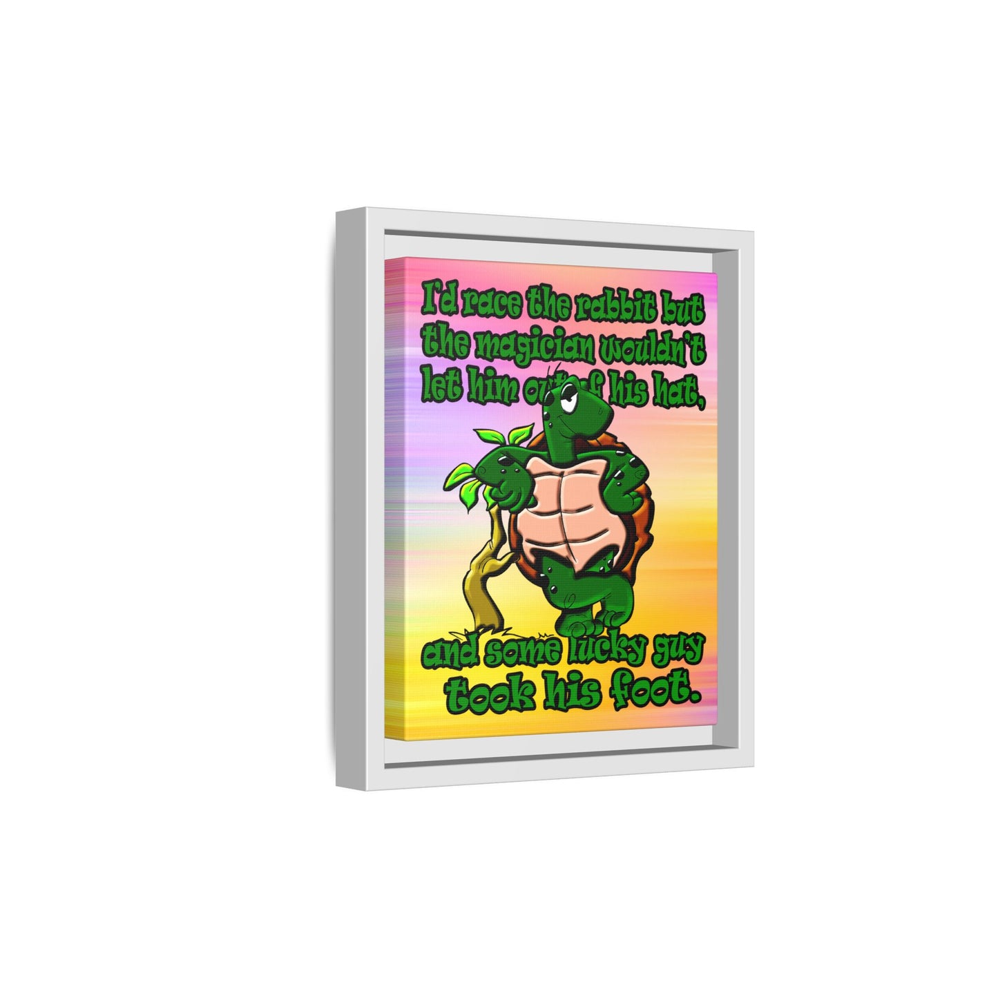 turtle race - framed canvas art (color blur)
