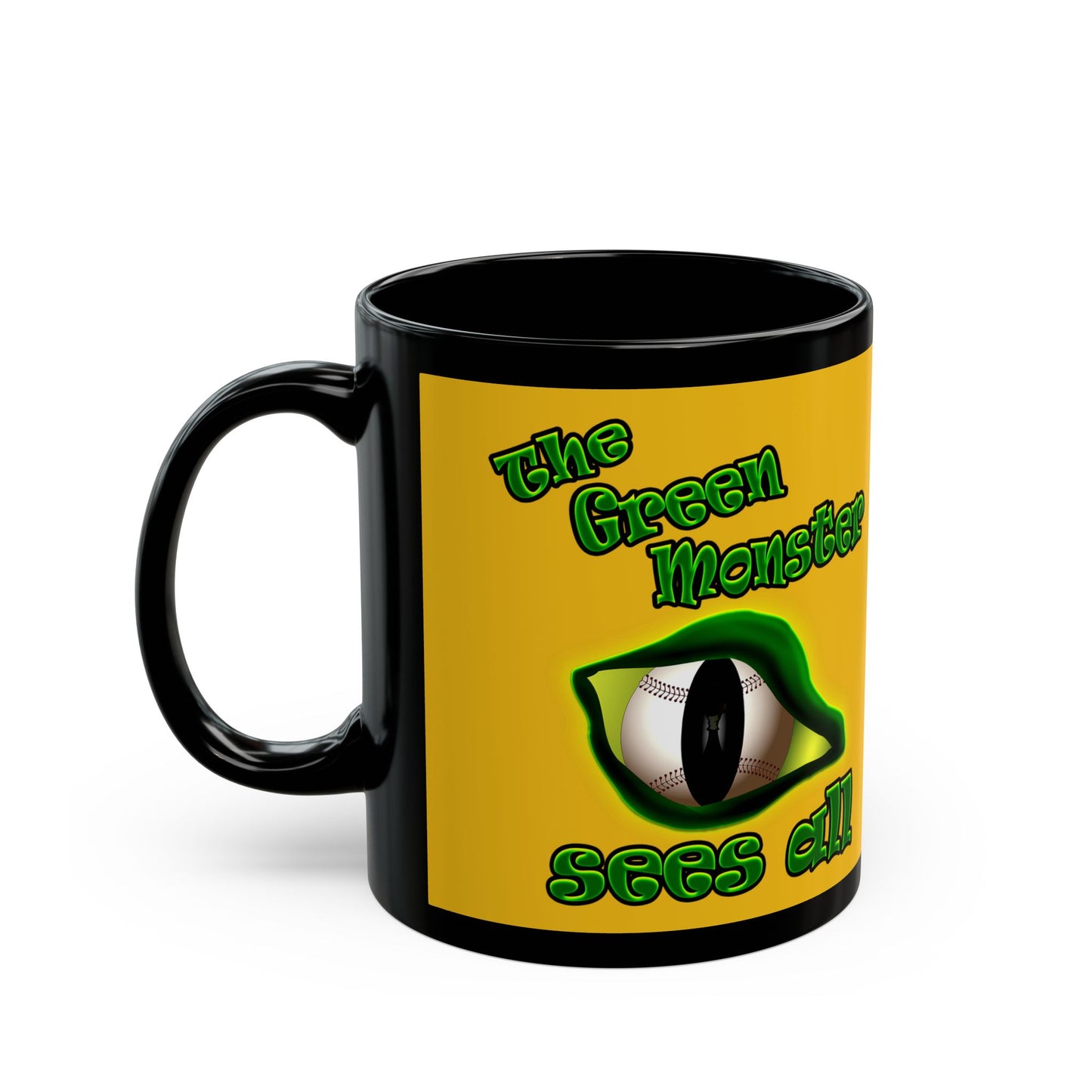 green monster - Black Mug (yellow)