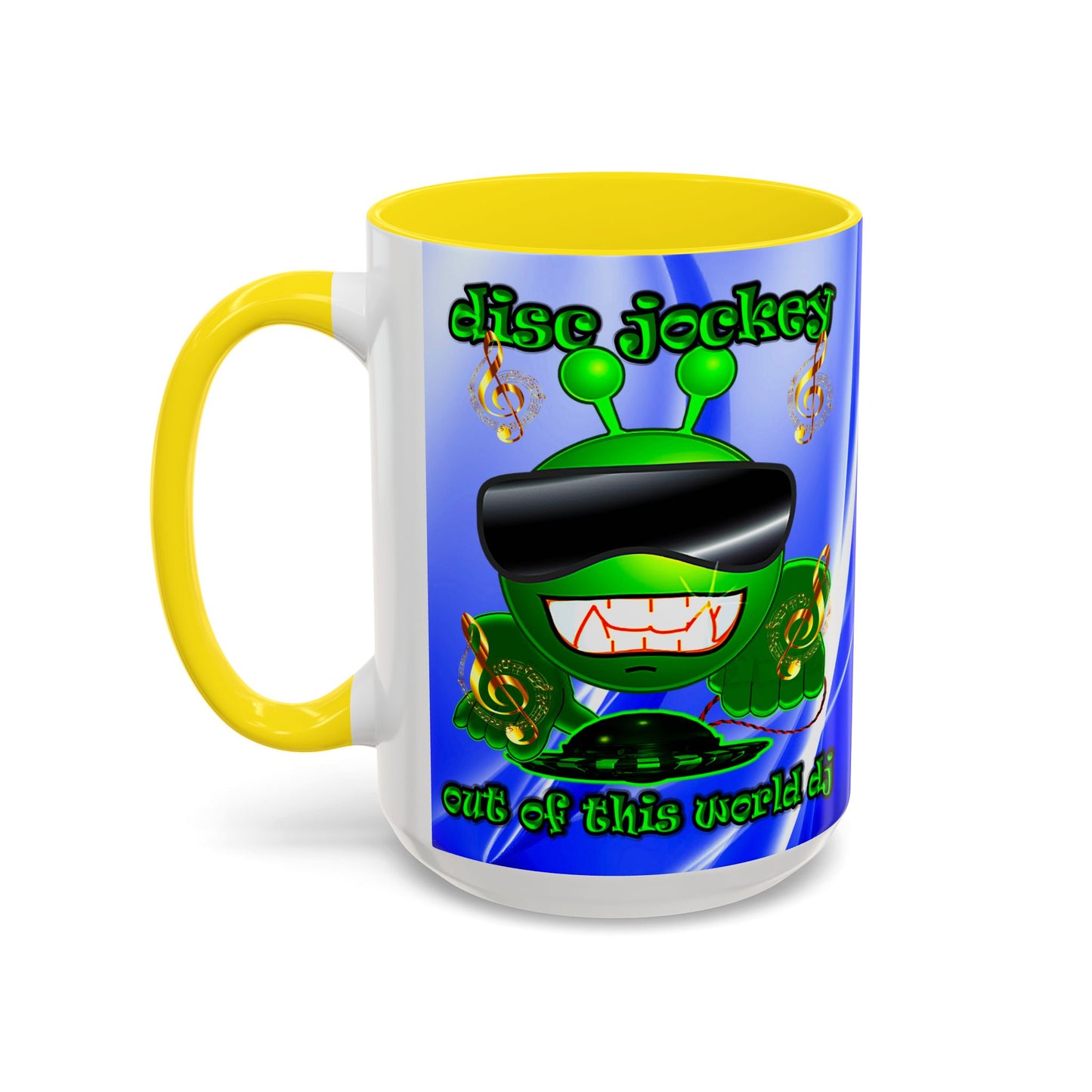 disc jockey - Accent Mug (blue-white wave)
