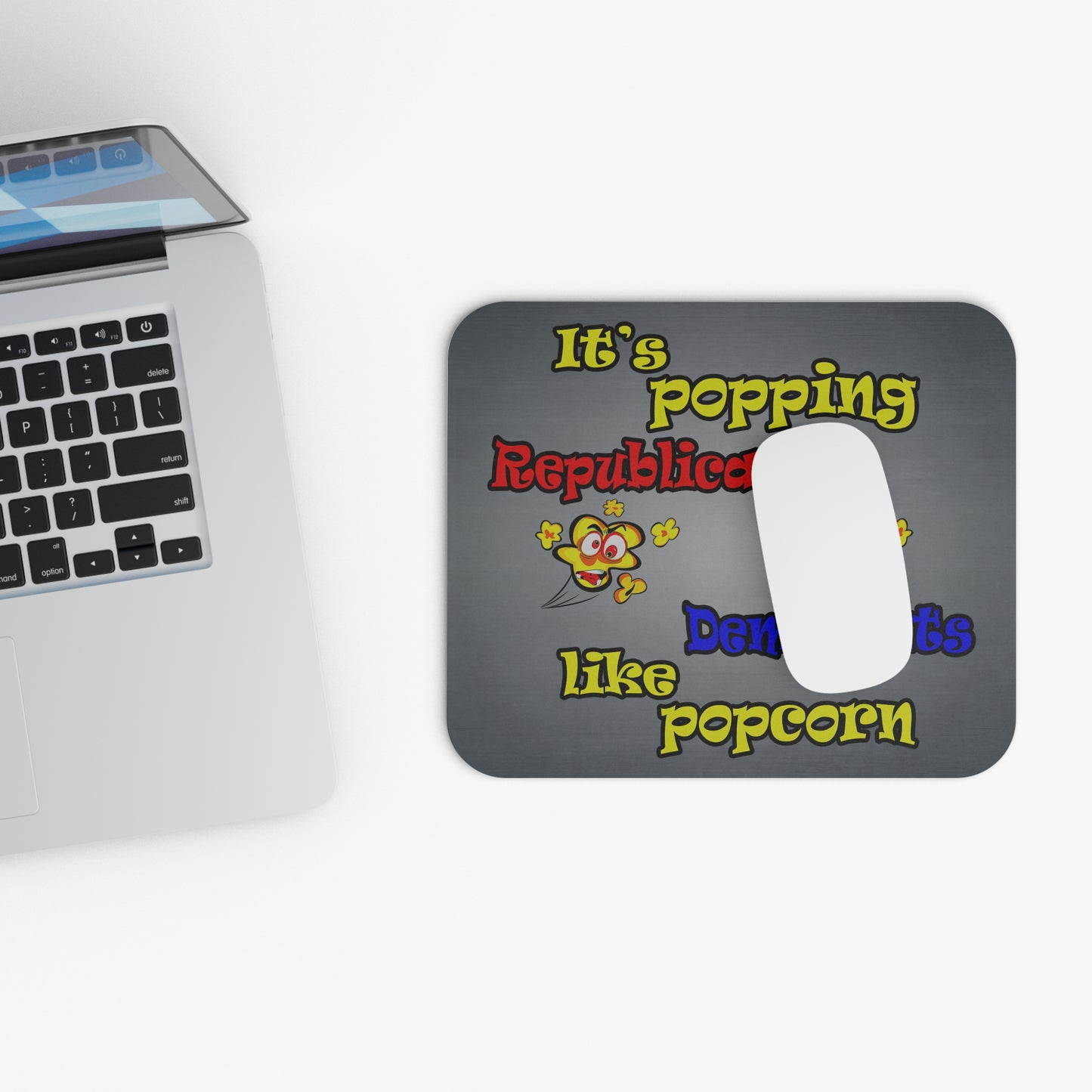 popping like popcorn - Mouse Pad (Rectangle) (grey-light grey)
