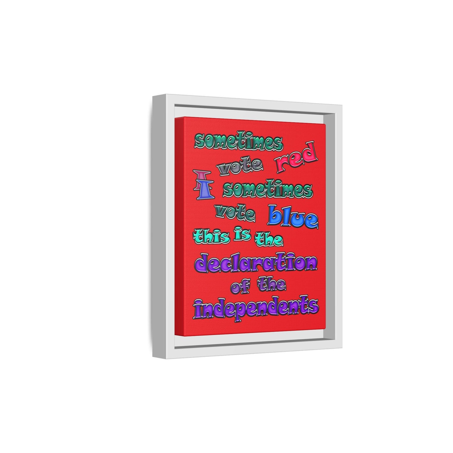 declaration of the independents - framed canvas art (red)