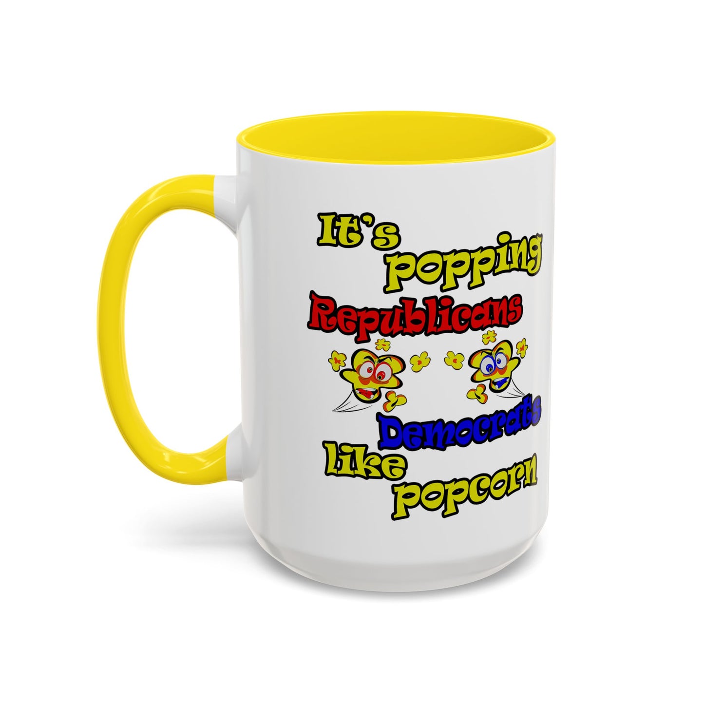 popping like popcorn - Accent Mug (white)
