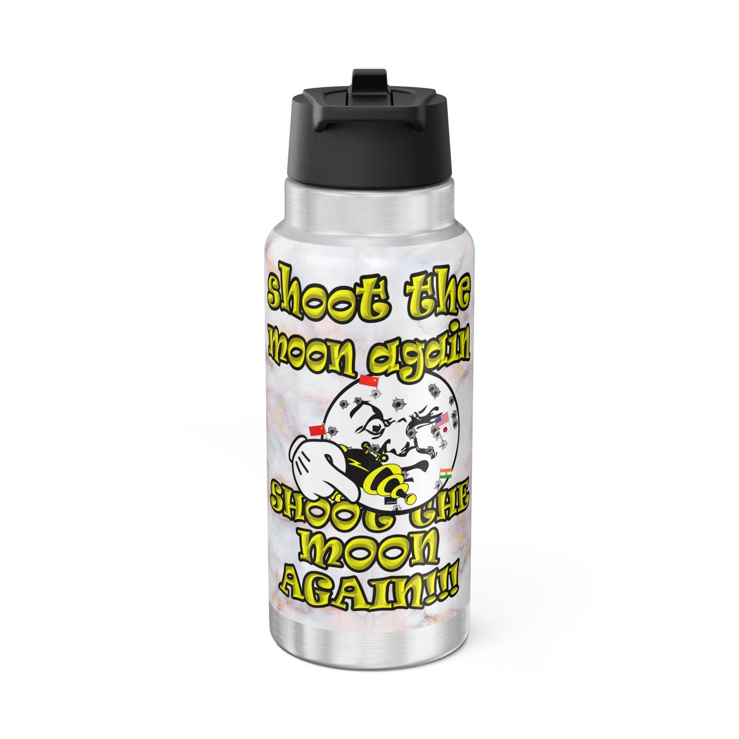 shoot the moon again - Gator Tumbler, 32oz (white marble)