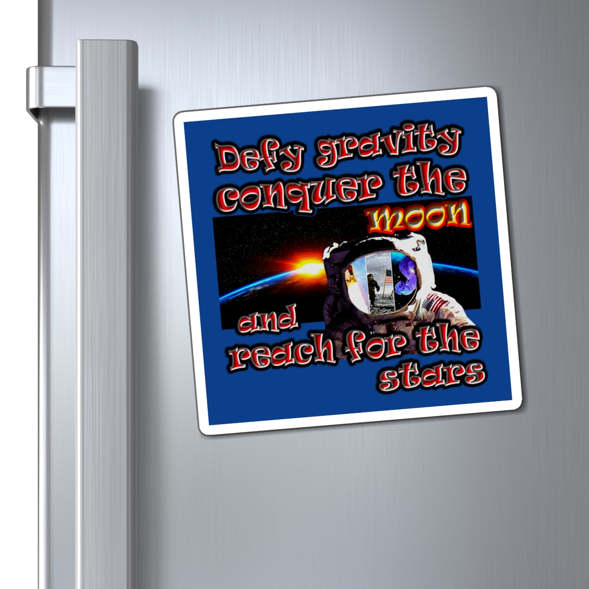 defy conquer reach - Magnets - (dark blue)
