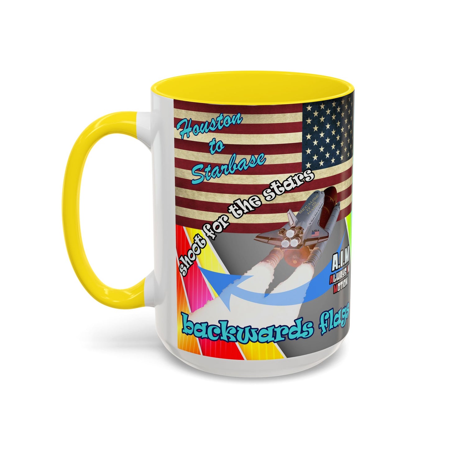 shoot for the stars - Accent Mug (rainbow split)