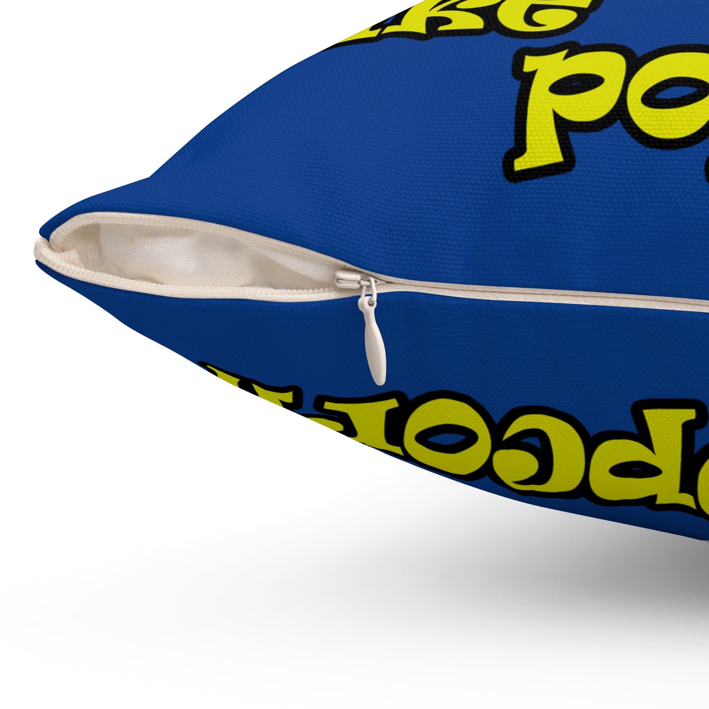 popping like popcorn - Spun Polyester Square Pillow - (dark blue)