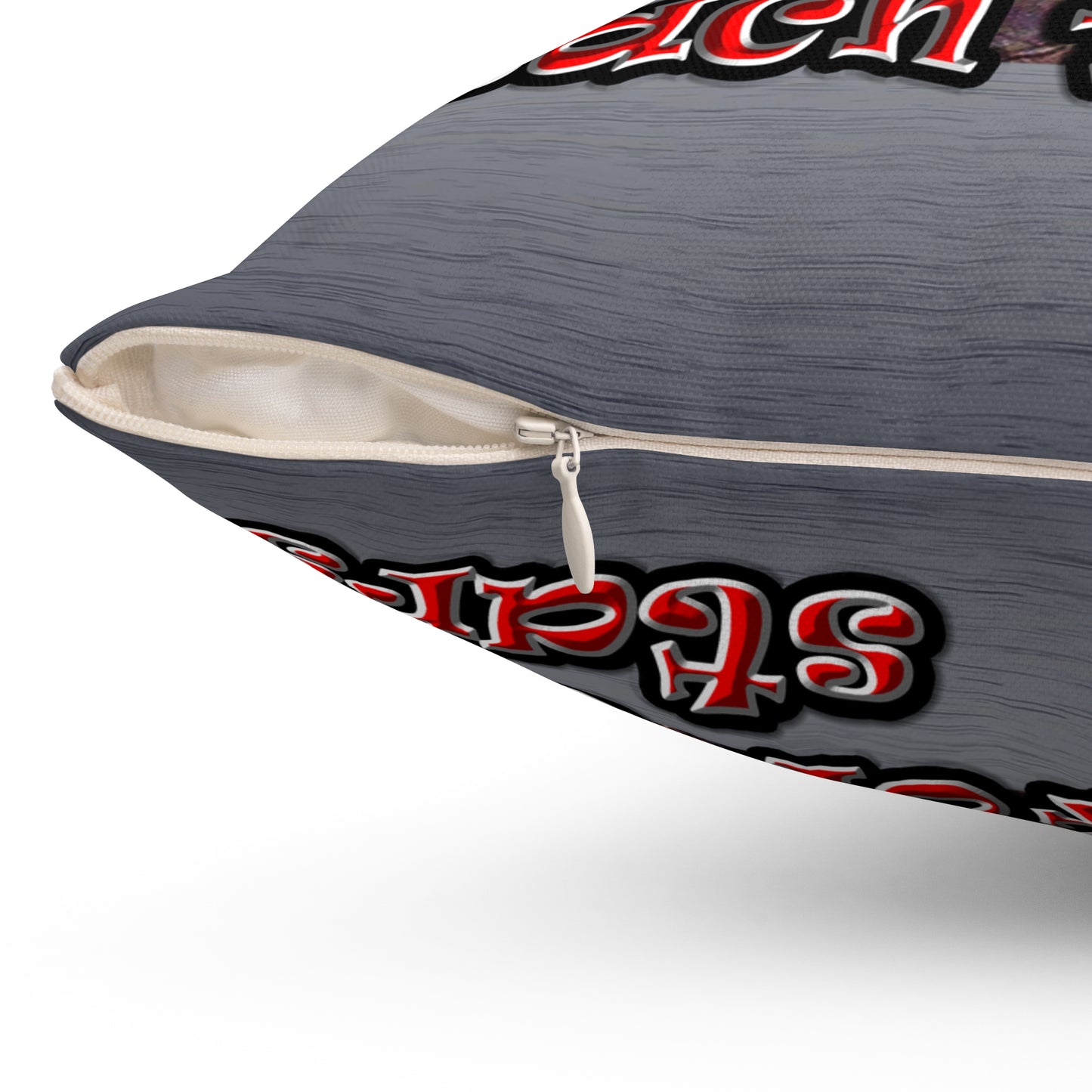 defy conquer reach - Spun Polyester Square Pillow - (brushed nickel)