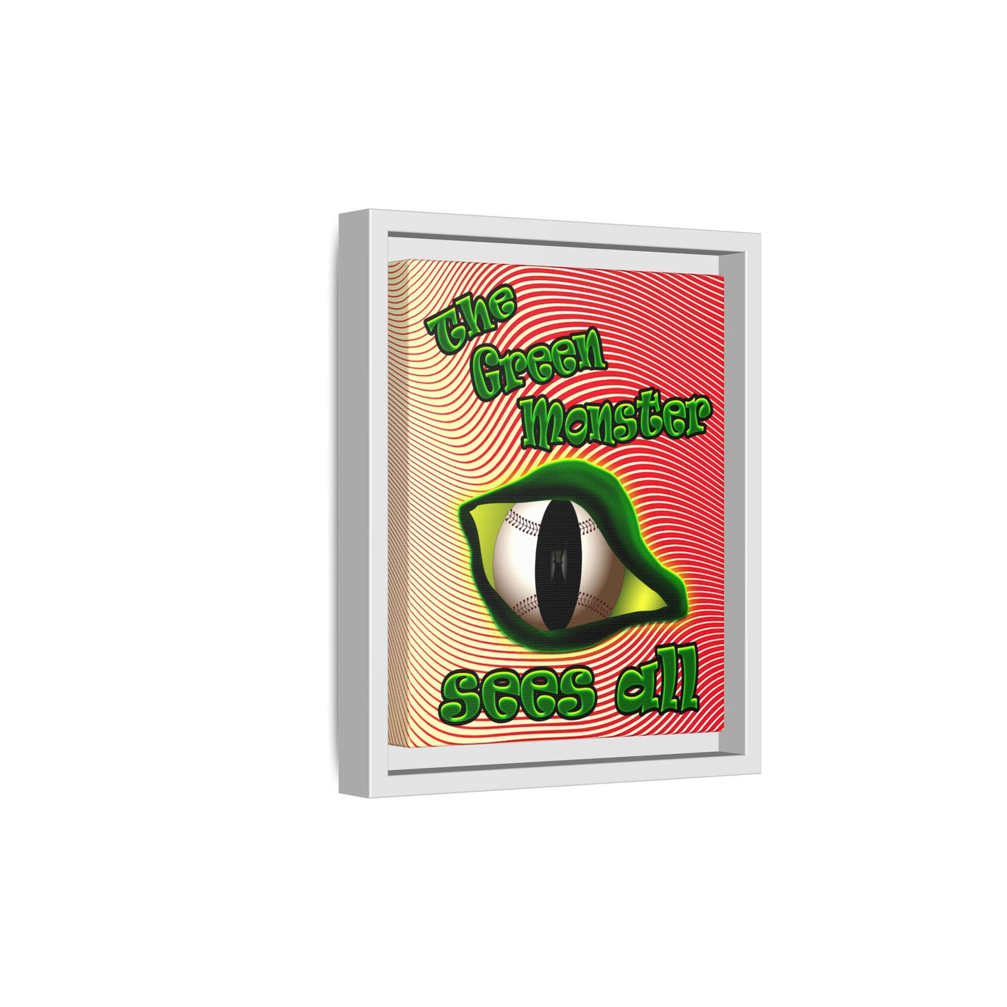 green monster - framed canvas art (yellow-orange wave)