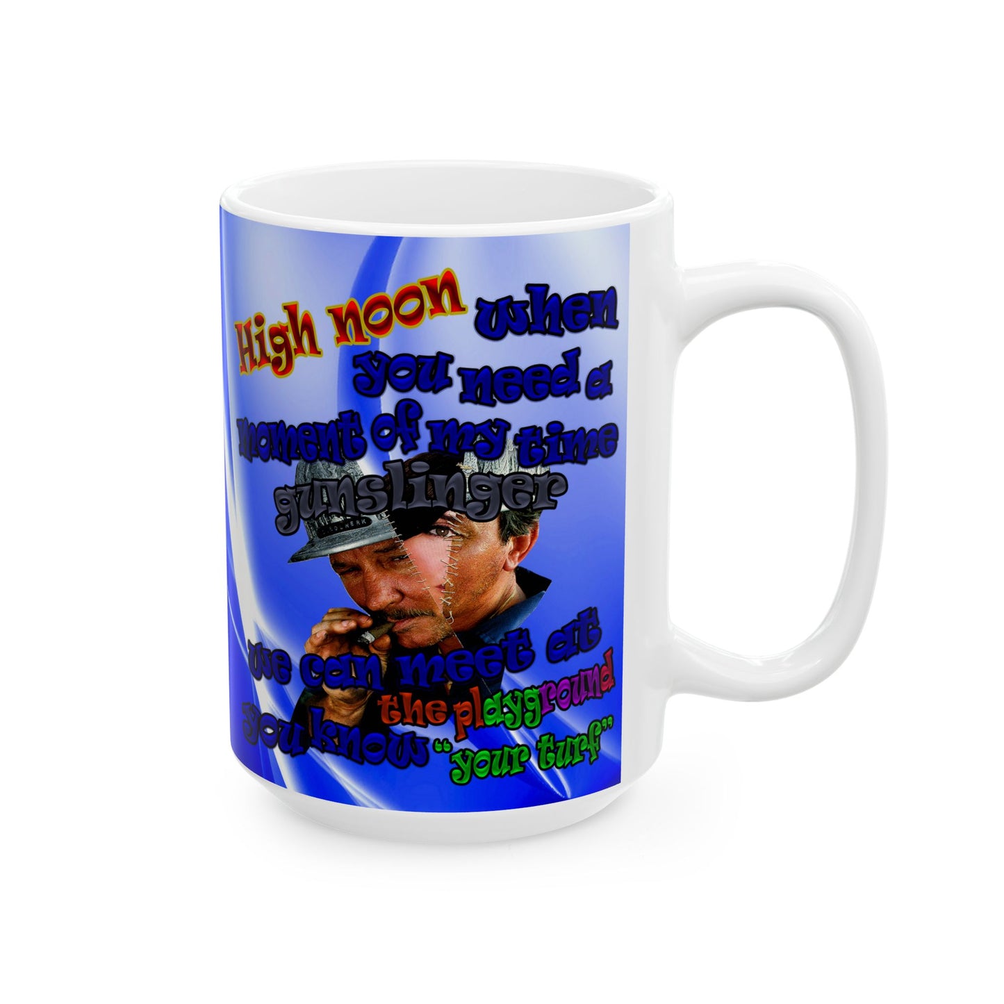 high noon - White Mug (blue-white wave)