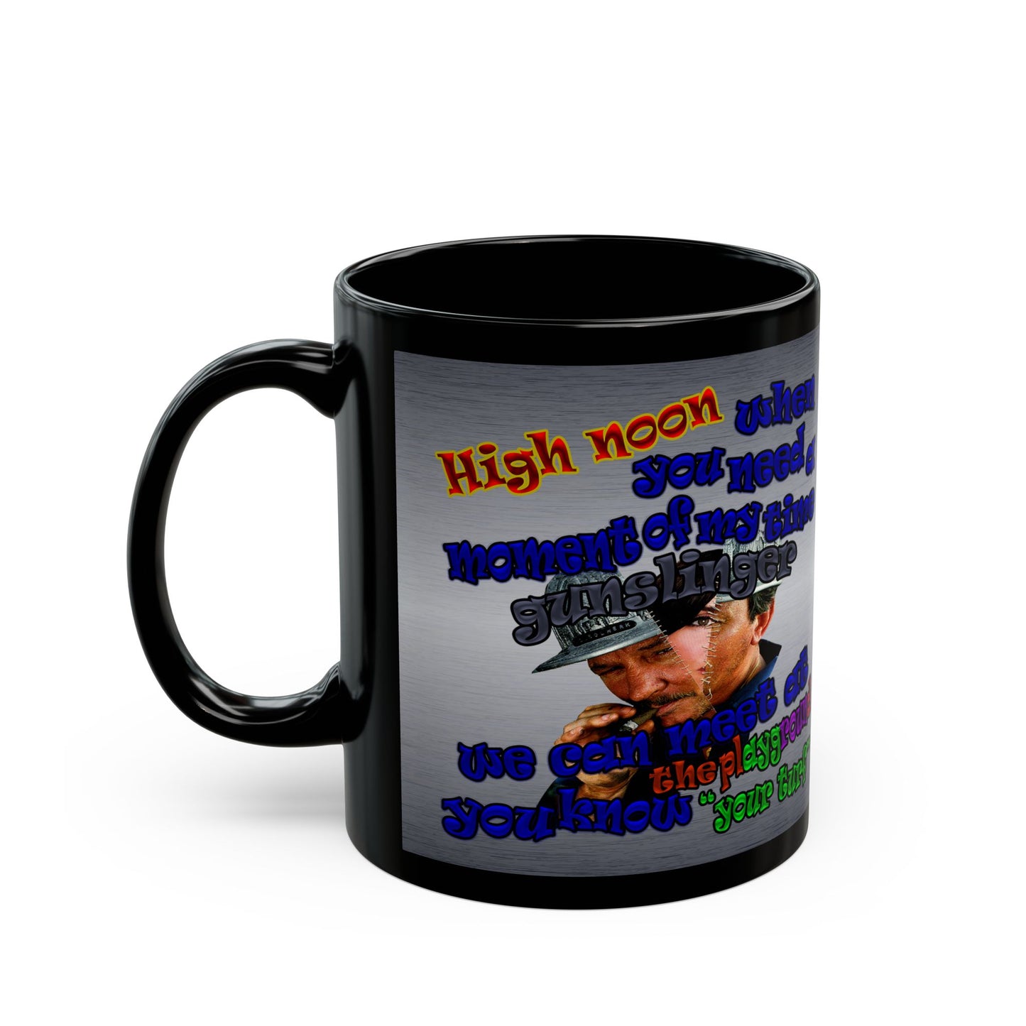 high noon - Black Mug (brushed nickel)