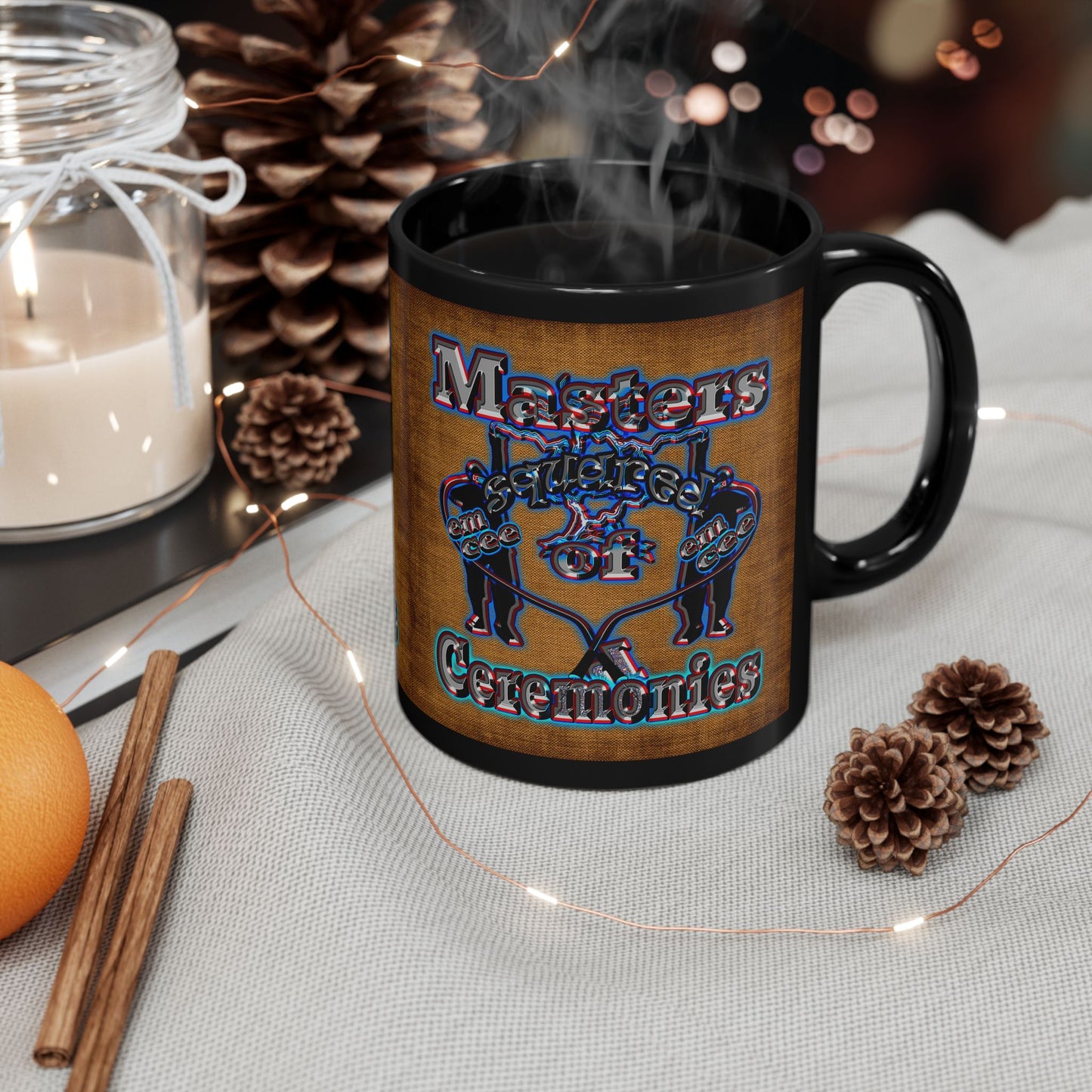 em cee squared - Black Mug (brown papyrus)