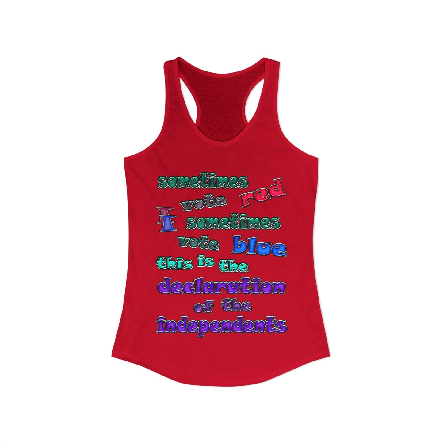 declaration of the independents - Women's Ideal Racerback Tank