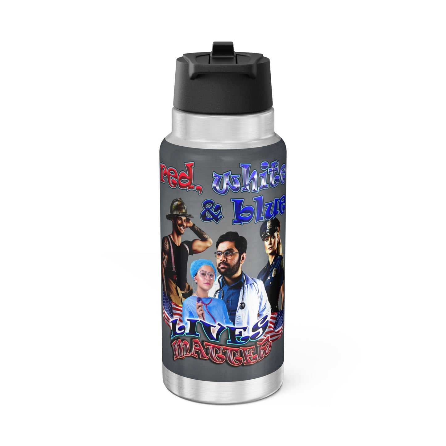 rw&b lives matter - Gator Tumbler, 32oz (grey-light grey)