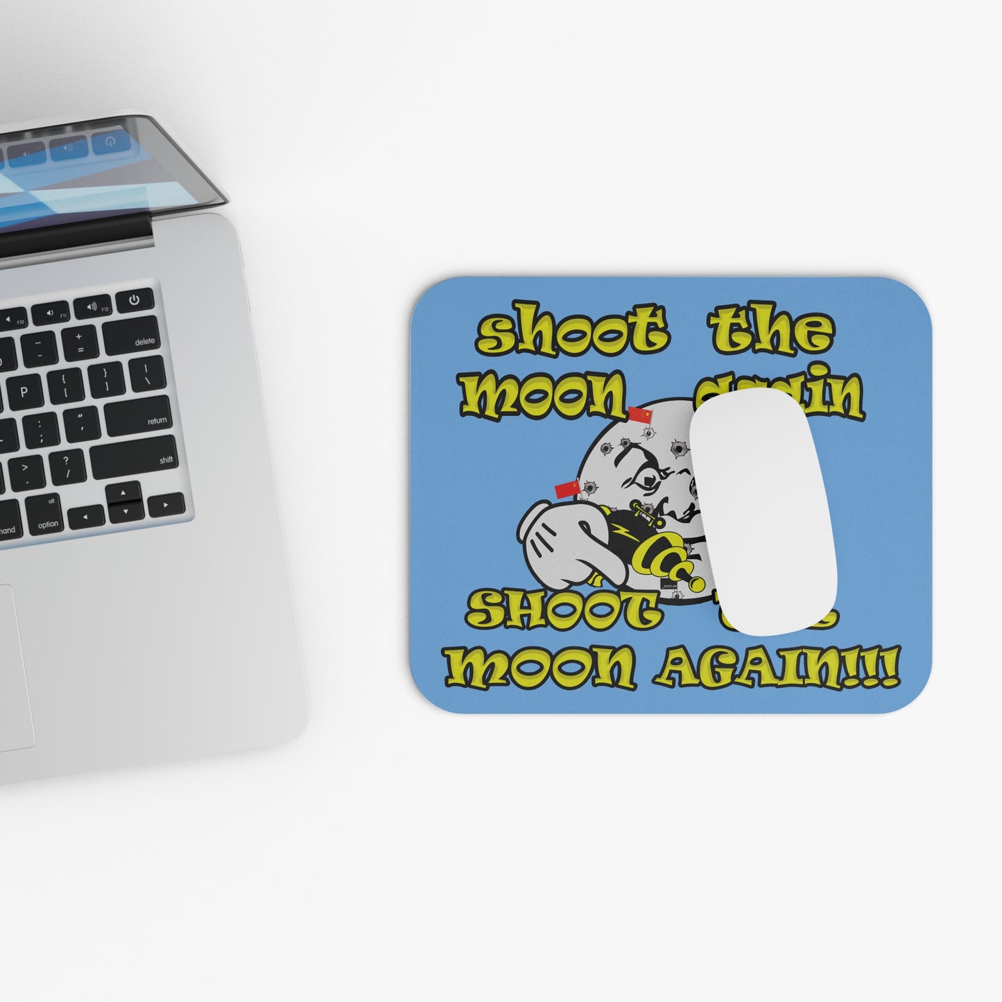 shoot the moon again - Mouse Pad (Rectangle) (light blue)