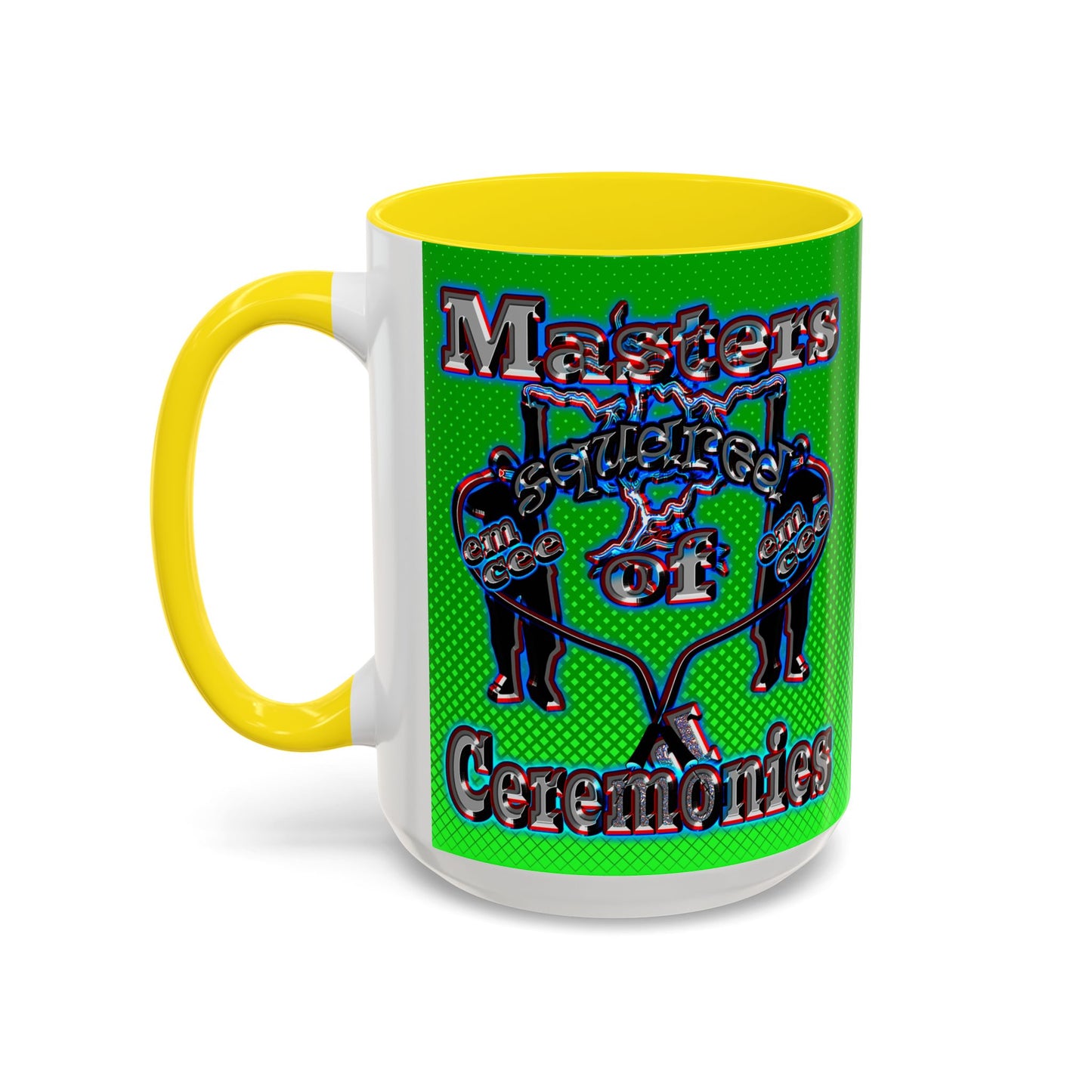 em cee squared - Accent Mug (logo green)