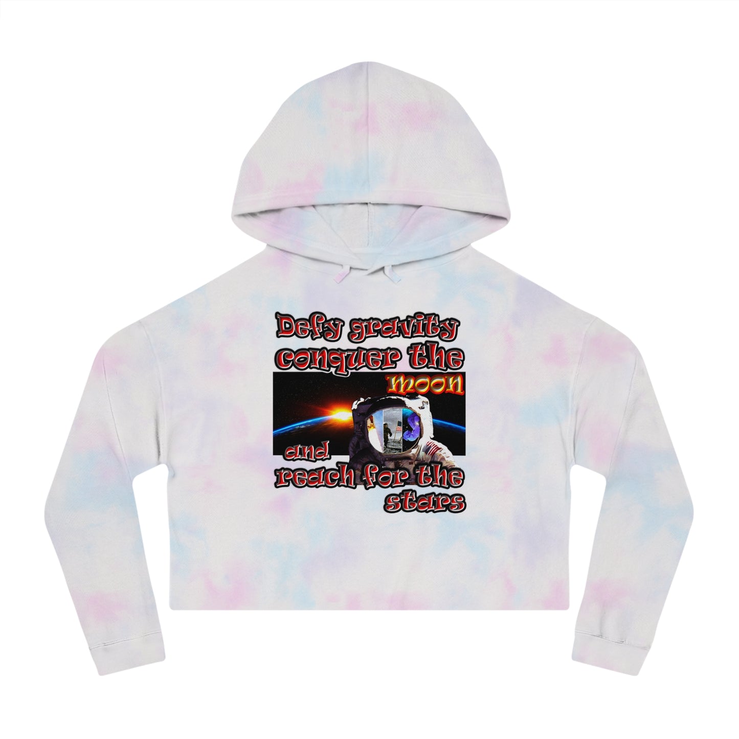 defy conquer reach - Women’s Cropped Hooded Sweatshirt