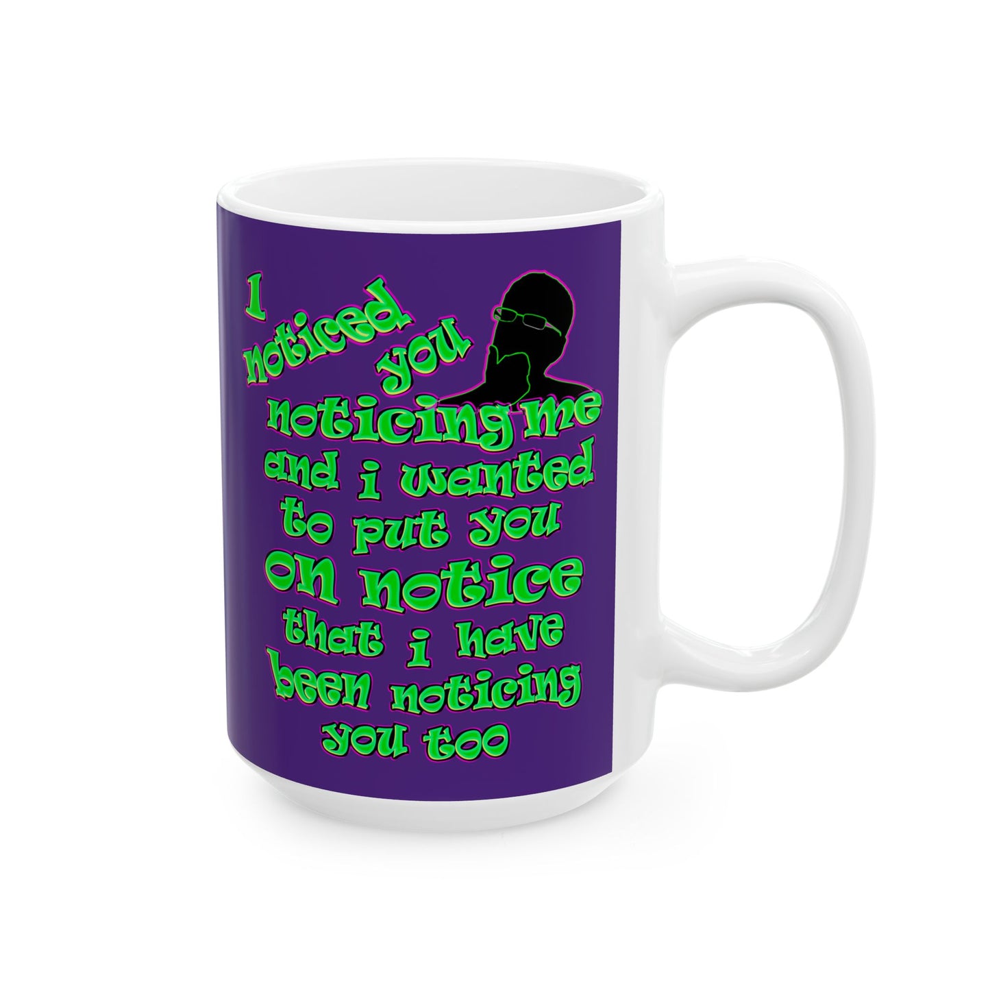 noticed you noticing - White Mug (purple)
