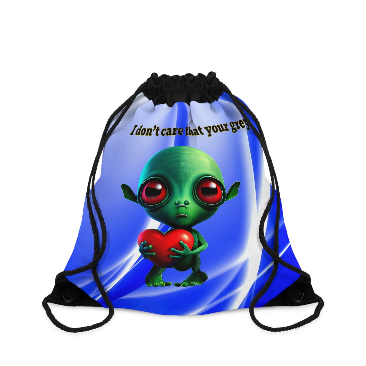 I don't care that your grey - Drawstring Bag (blue-white wave)