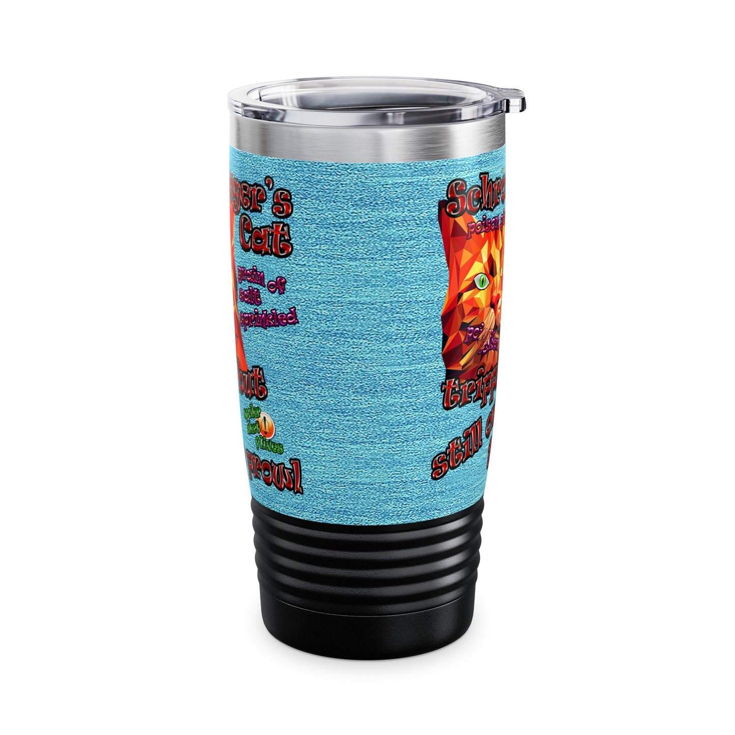 schrodinger's cat - Ringneck Tumbler, 20oz (faded blue)