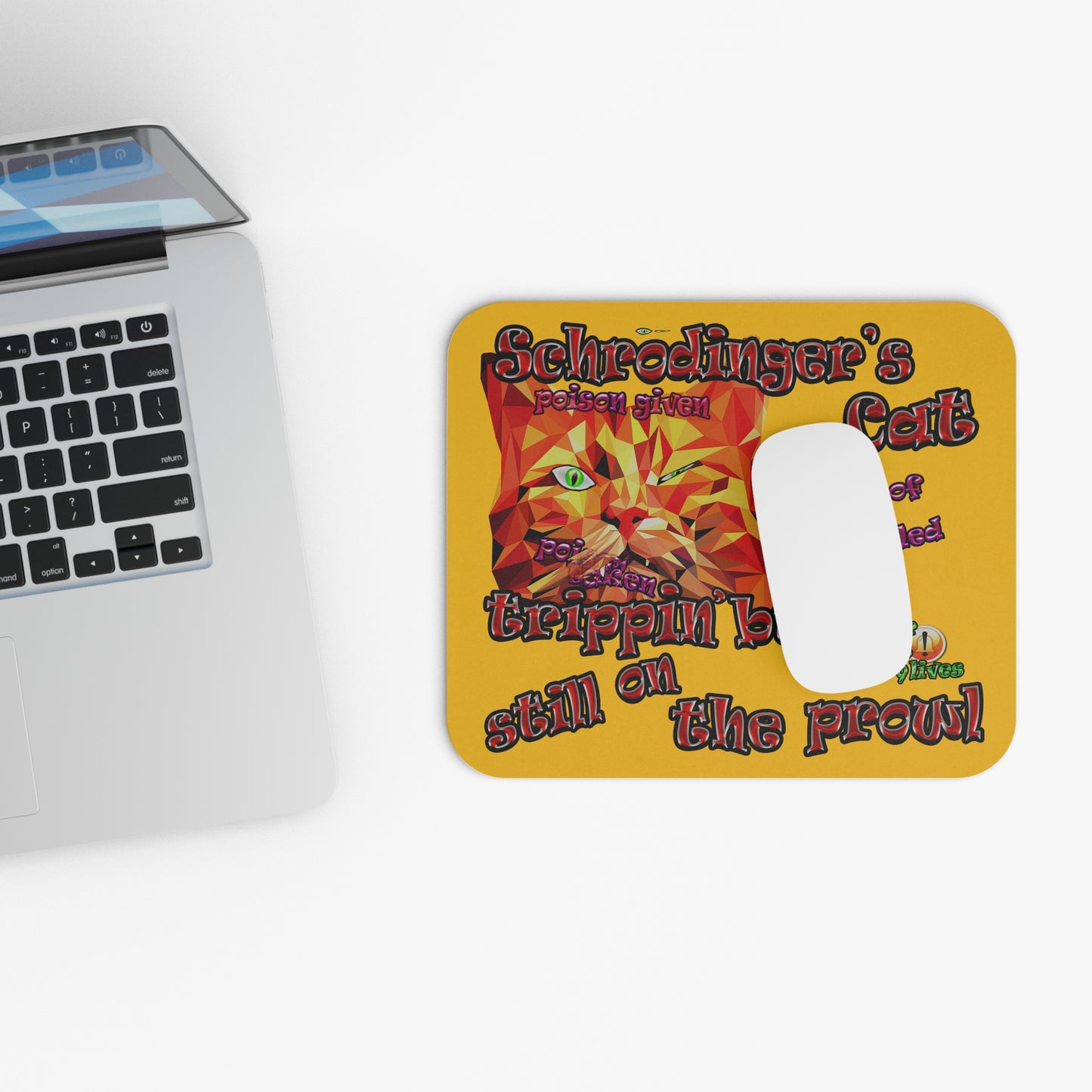 schrodinger's cat - Mouse Pad (Rectangle) (yellow)