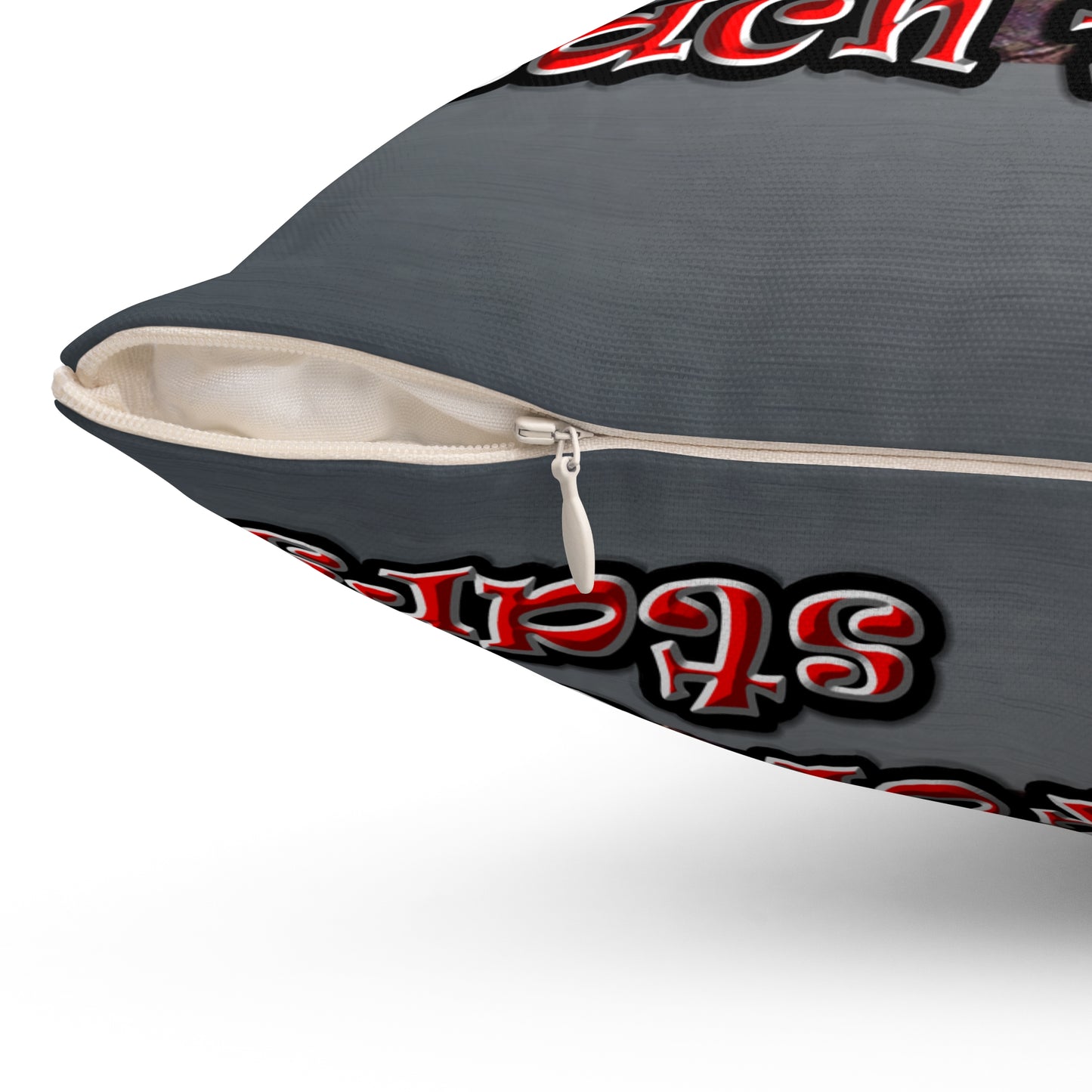 defy conquer reach - Spun Polyester Square Pillow - (grey-light grey)