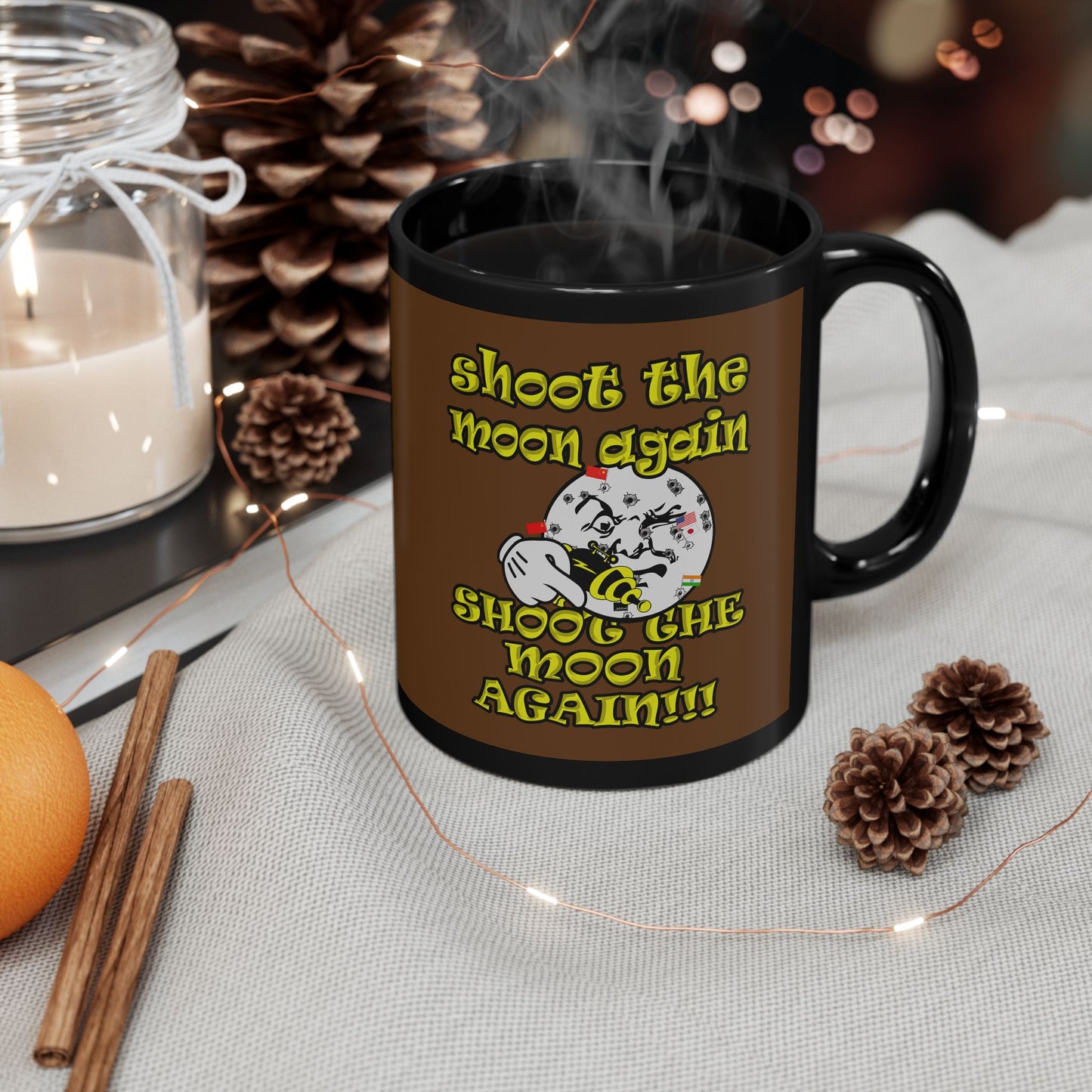 shoot the moon again - Black Mug (brown)
