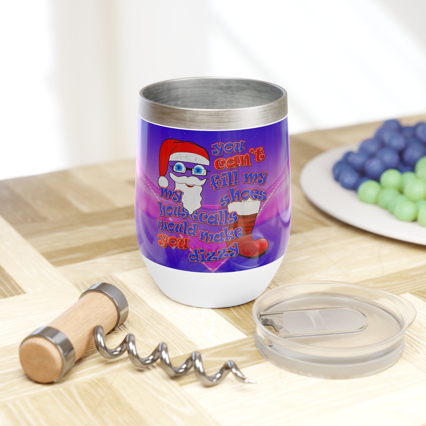 santa's shoes - Chill Wine Tumbler (purple-pink wave)